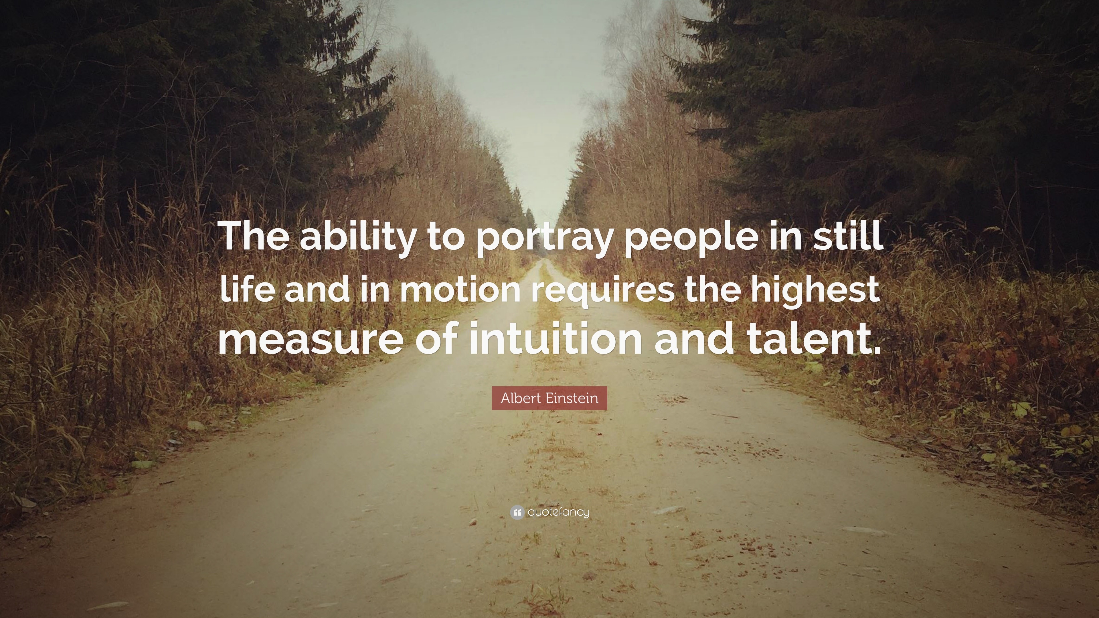 Albert Einstein Quote: “The ability to portray people in still life and ...