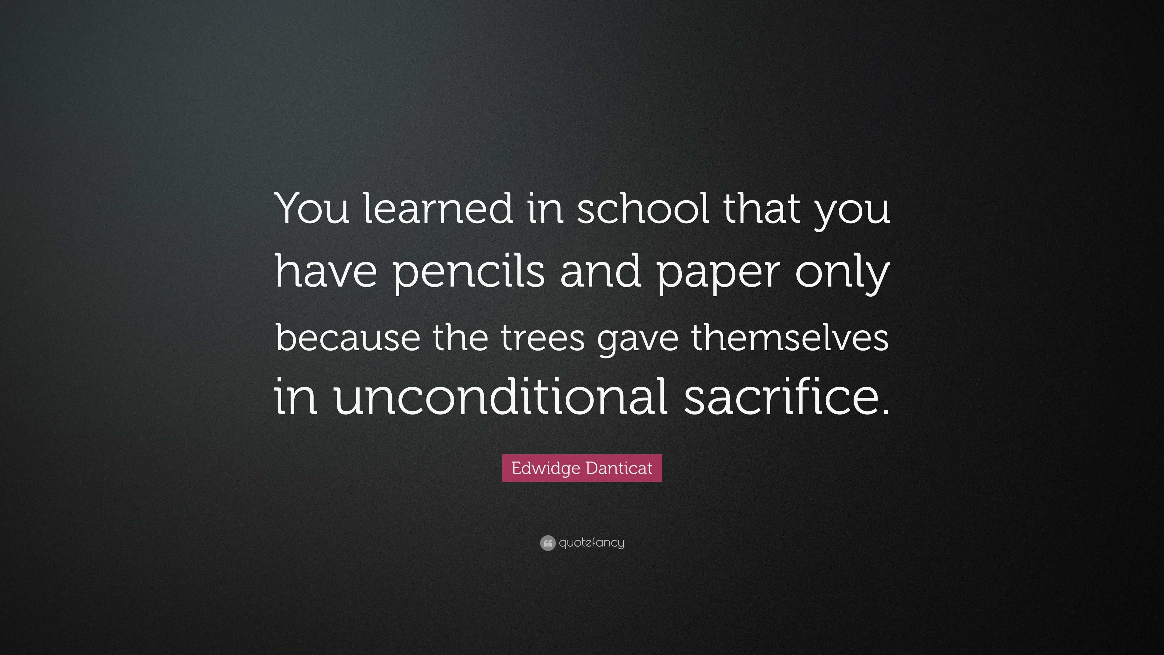 Edwidge Danticat Quote: “You learned in school that you have pencils ...