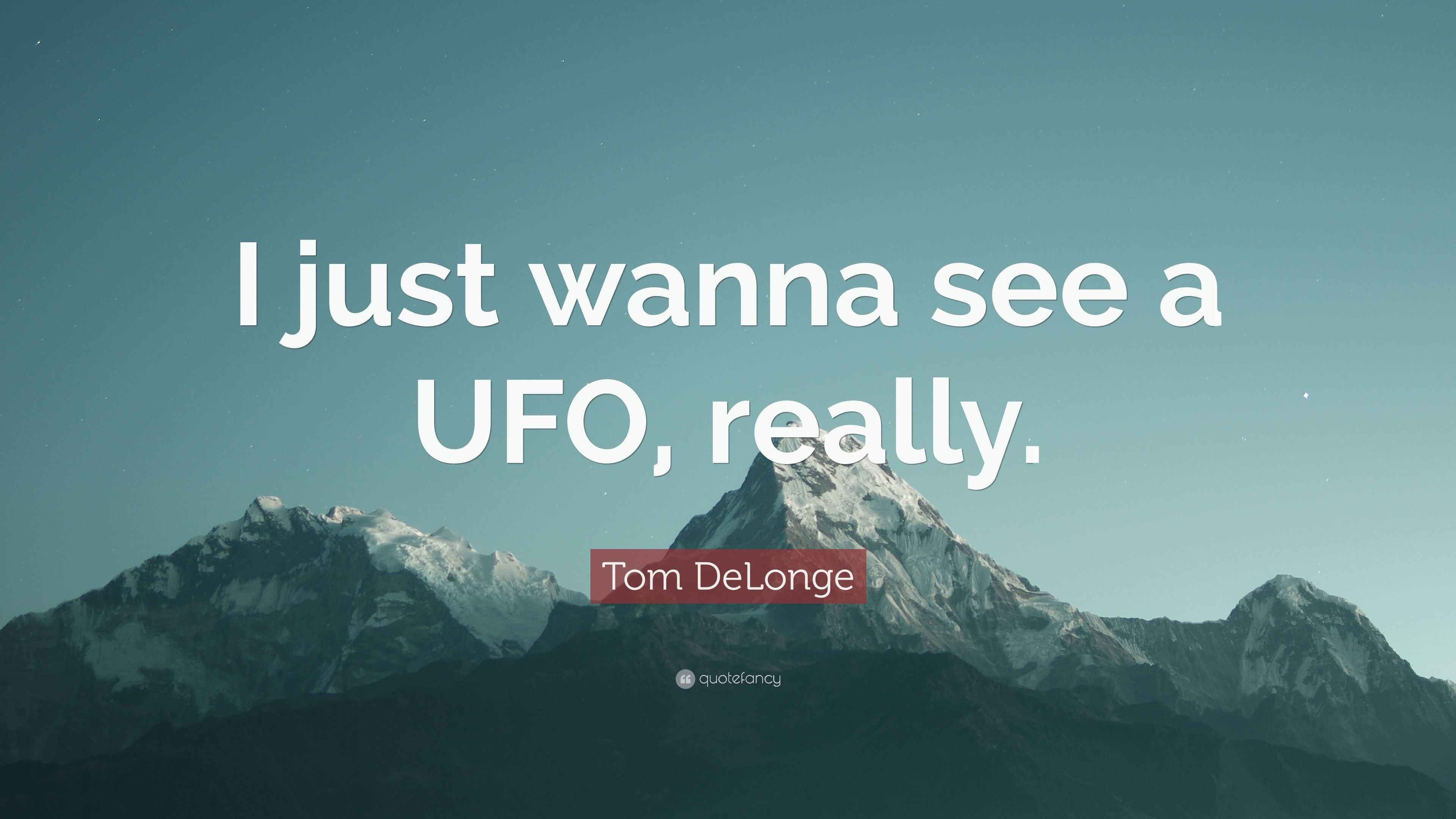 Tom DeLonge Quote: “I just wanna see a UFO, really.”