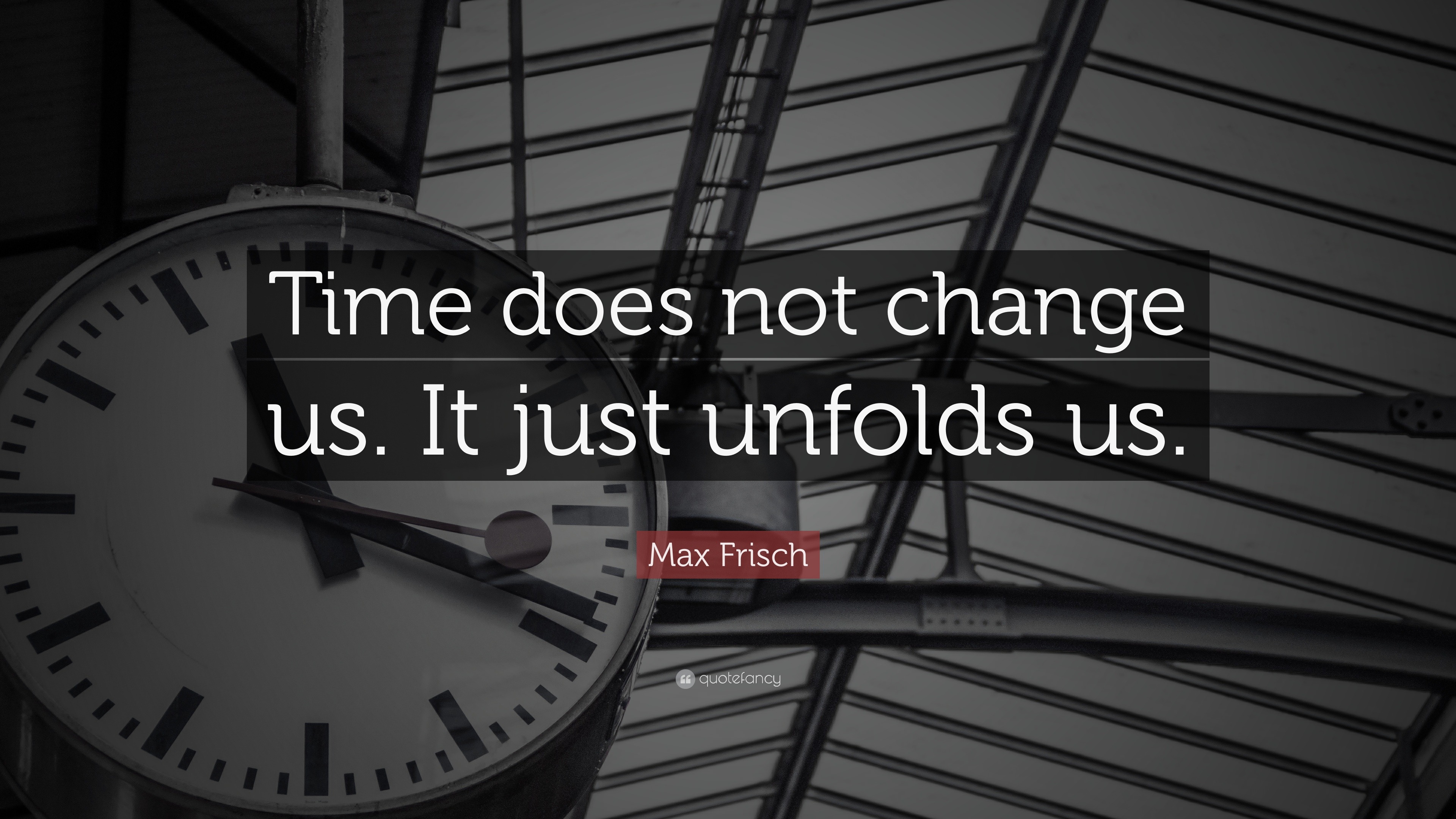 Max Frisch Quote: “Time does not change us. It just unfolds us.”