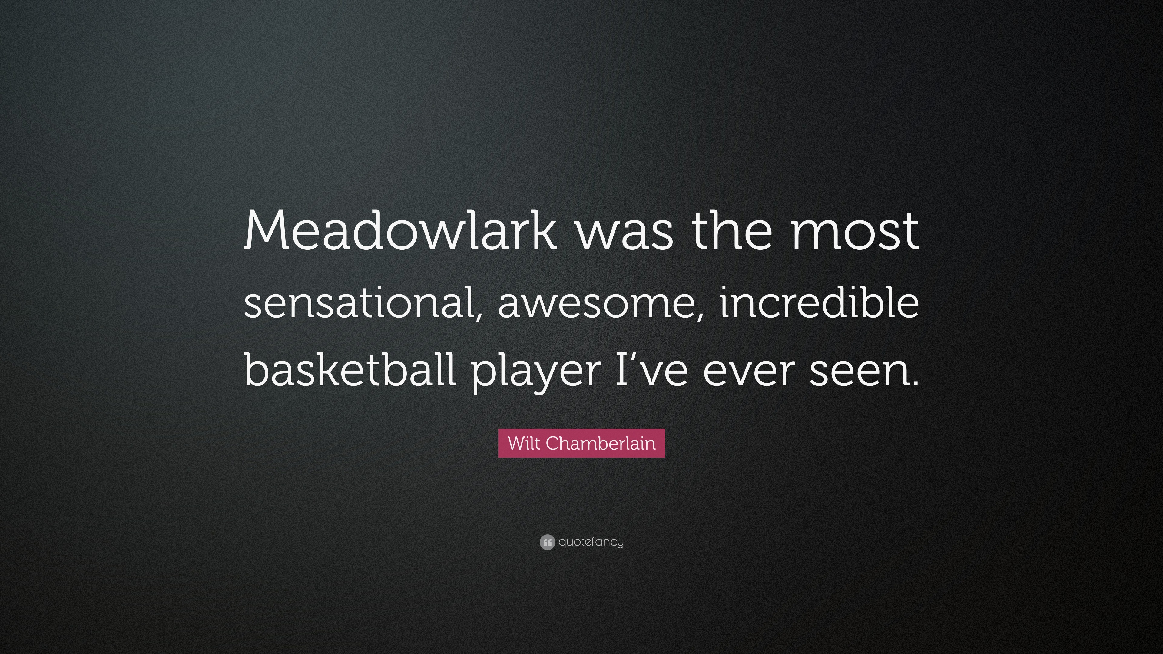 Wilt Chamberlain Quote “Meadowlark was the most sensational, awesome
