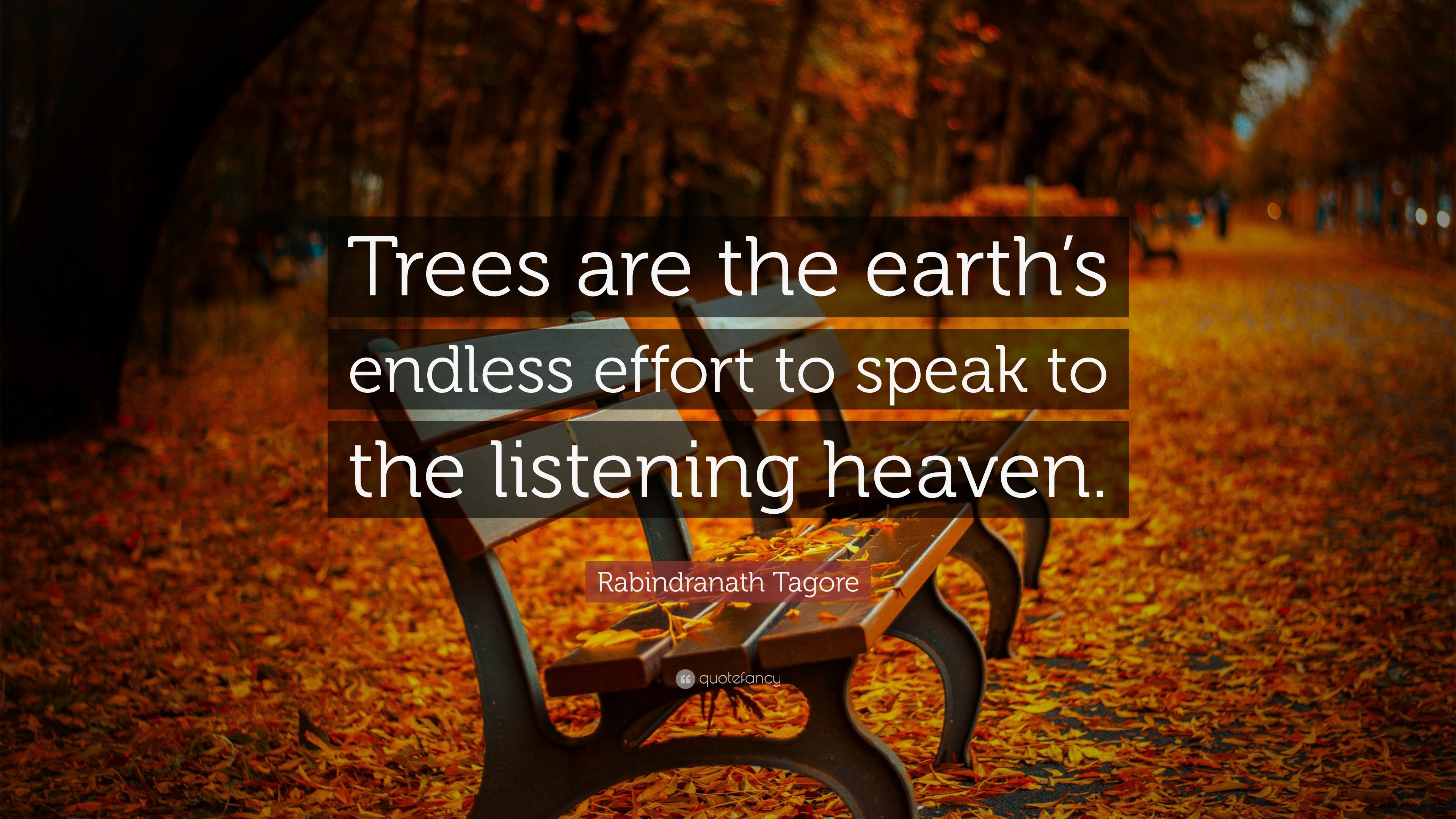 Rabindranath Tagore Quote: “Trees are the earth’s endless effort to ...