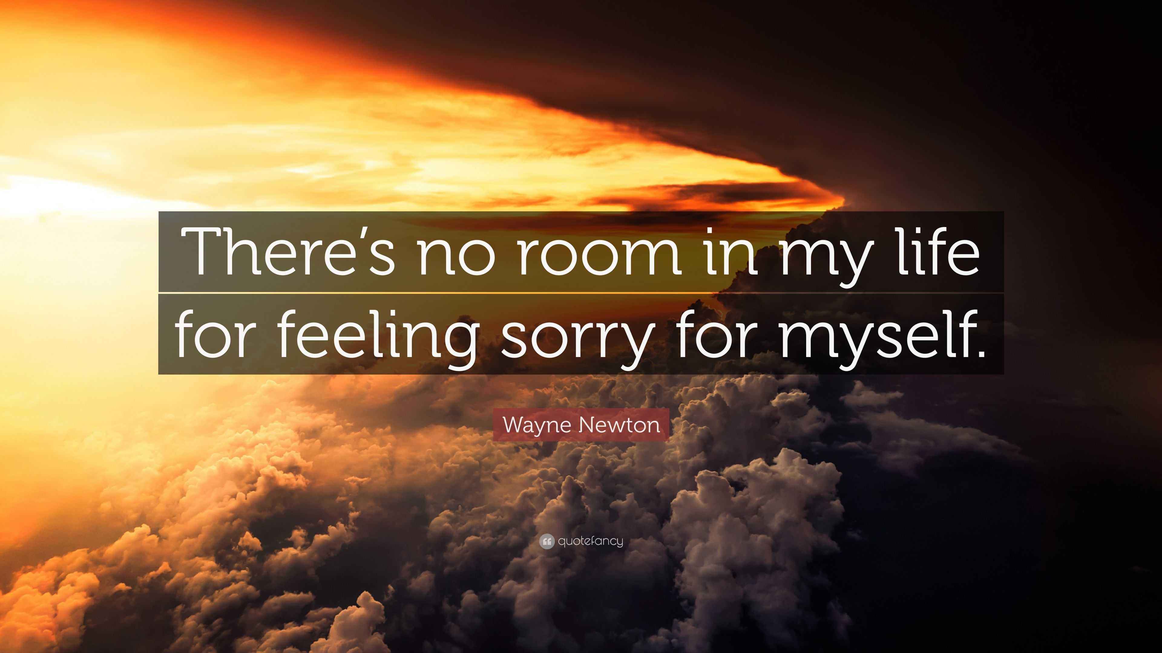 Wayne Newton Quote “There’s no room in my life for feeling sorry for