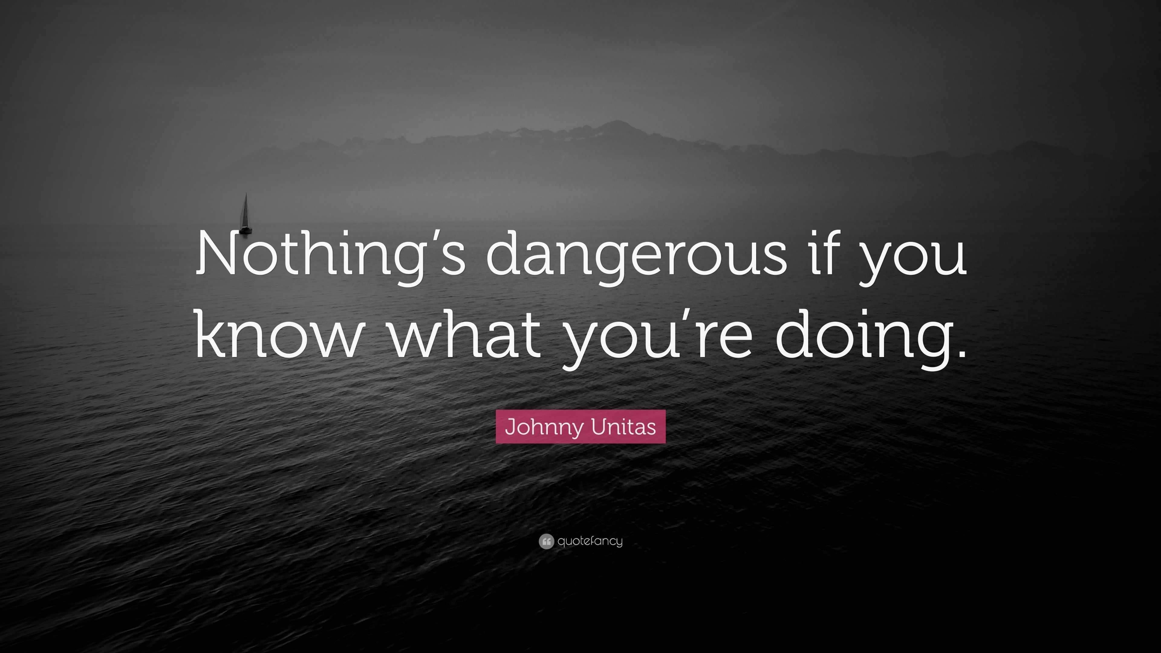 Johnny Unitas Quote: “nothing’s Dangerous If You Know What You’re Doing.”