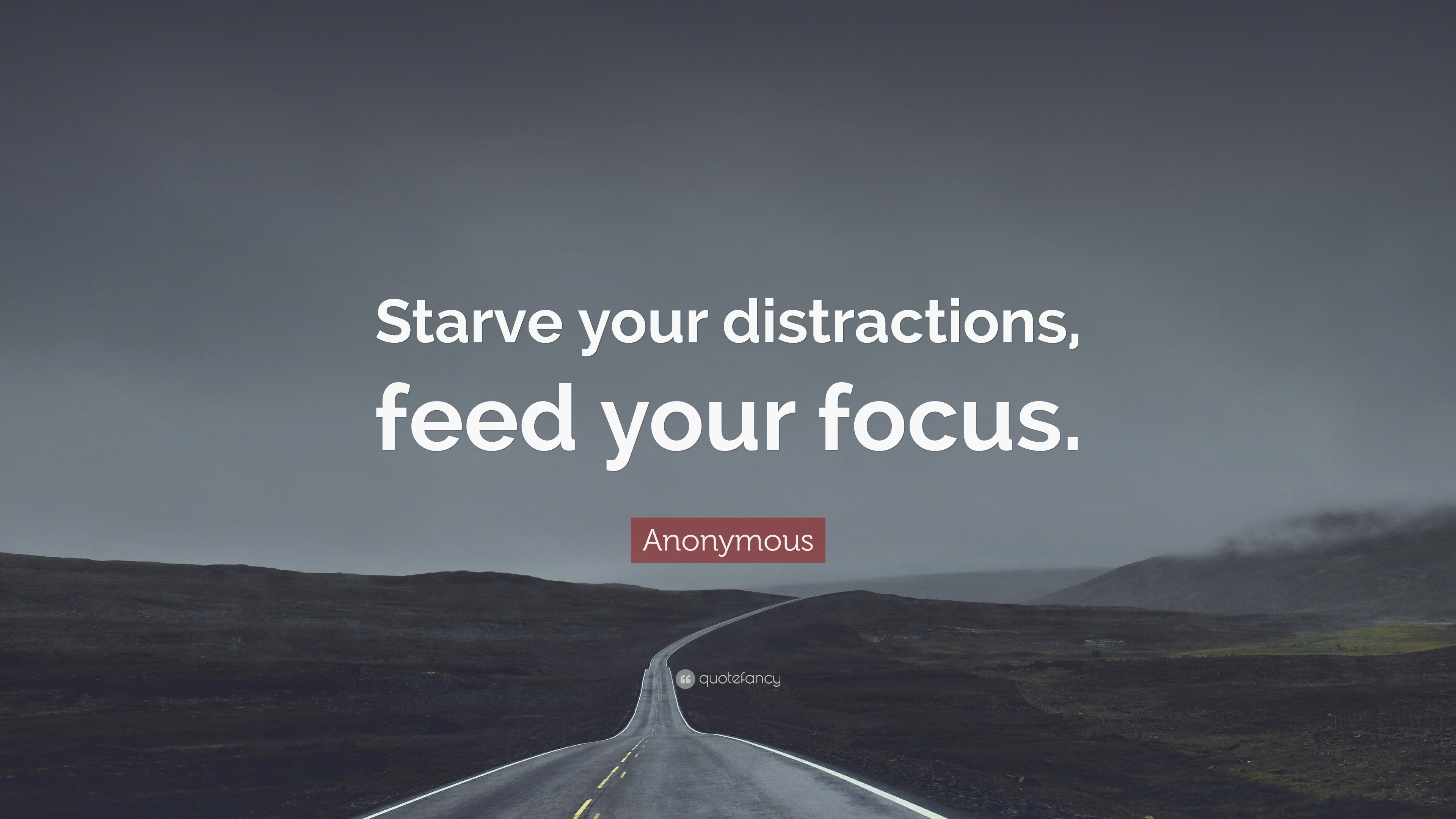 Anonymous Quote Starve your distractions feed your focus