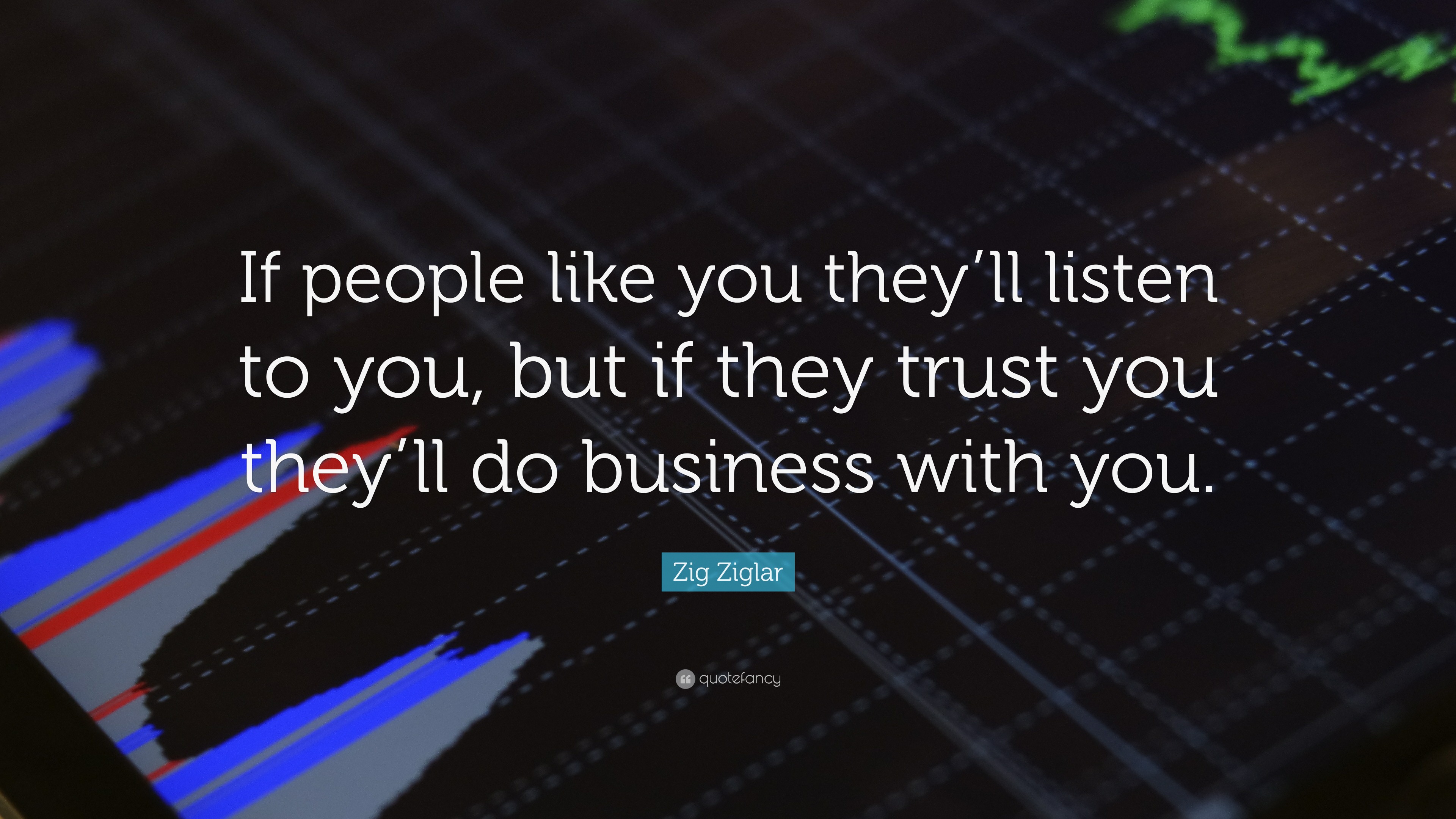 Zig Ziglar Quote: “If people like you they’ll listen to you, but if ...