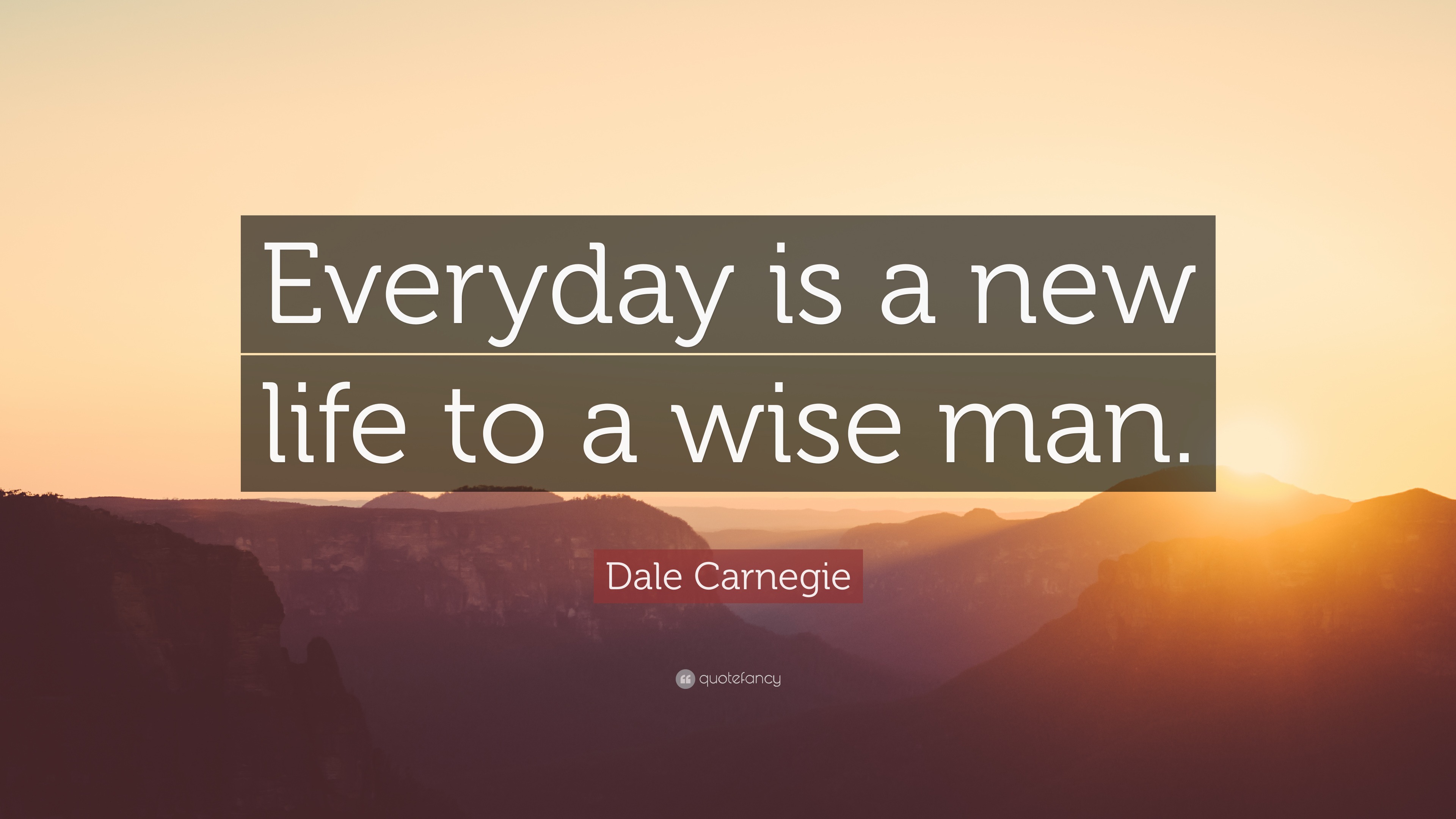 Dale Carnegie Quote “Everyday is a new life to a wise man ”