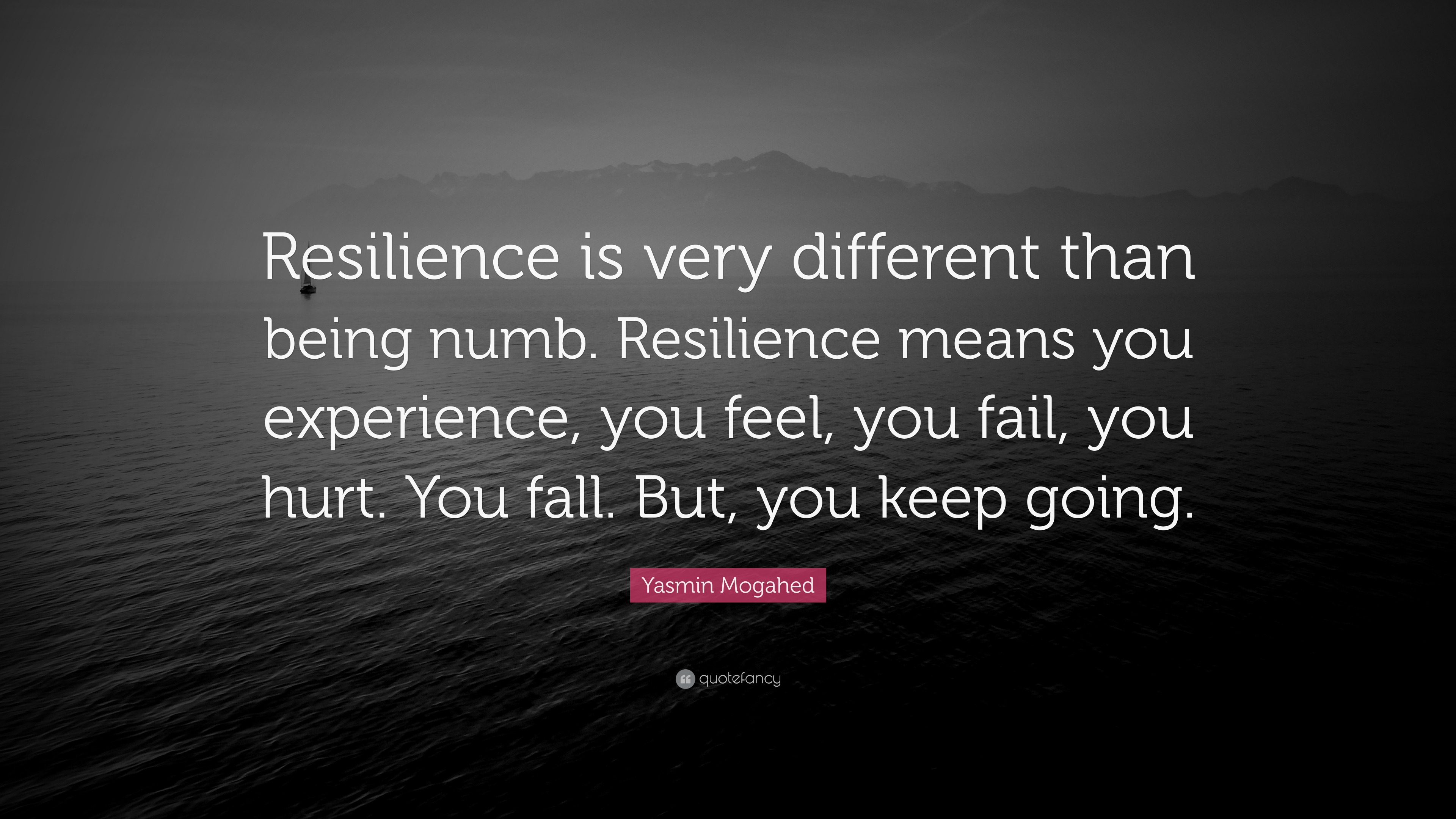 Yasmin Mogahed Quote: “Resilience is very different than being numb