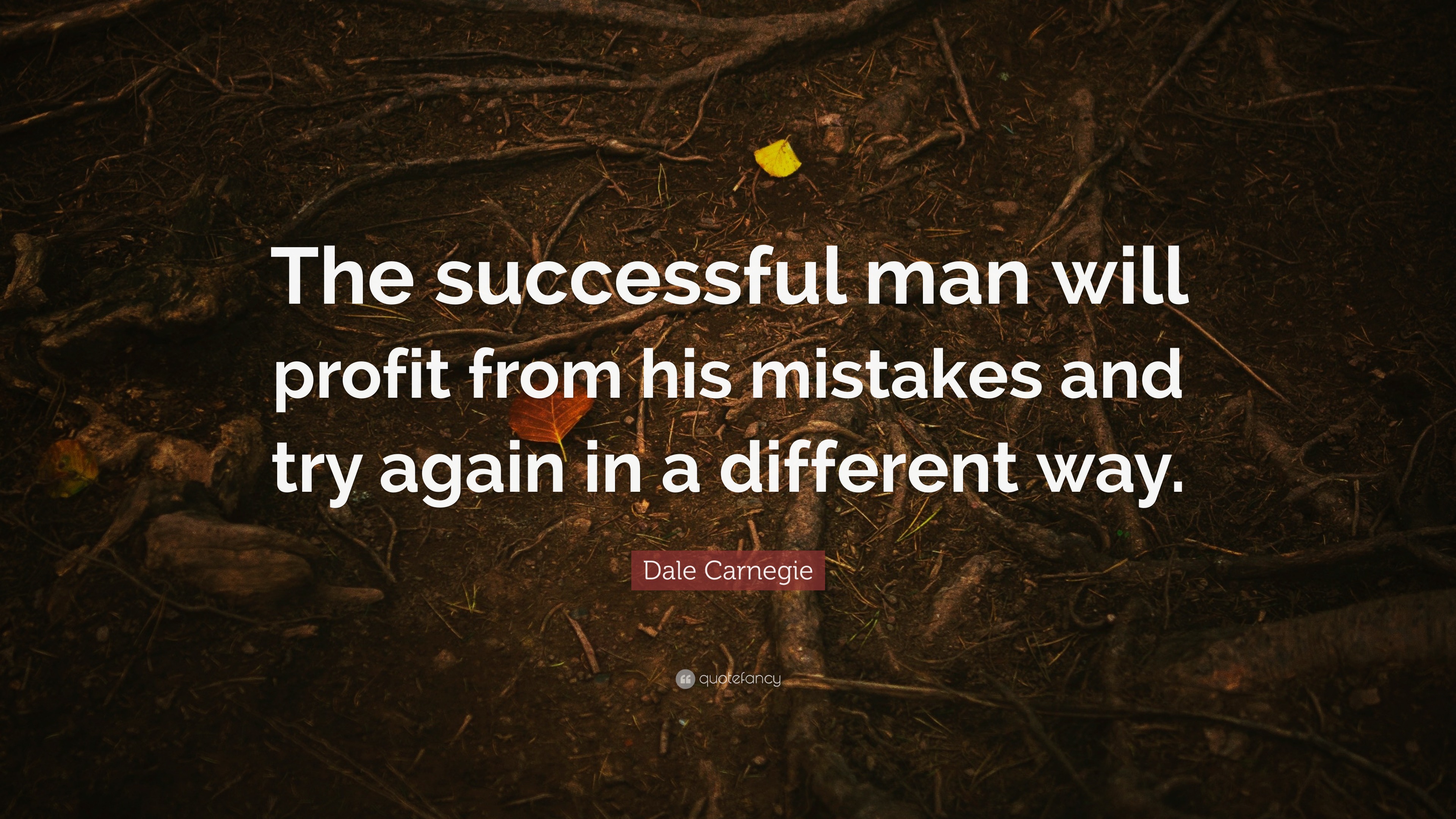 Dale Carnegie Quote: “The successful man will profit from his mistakes ...