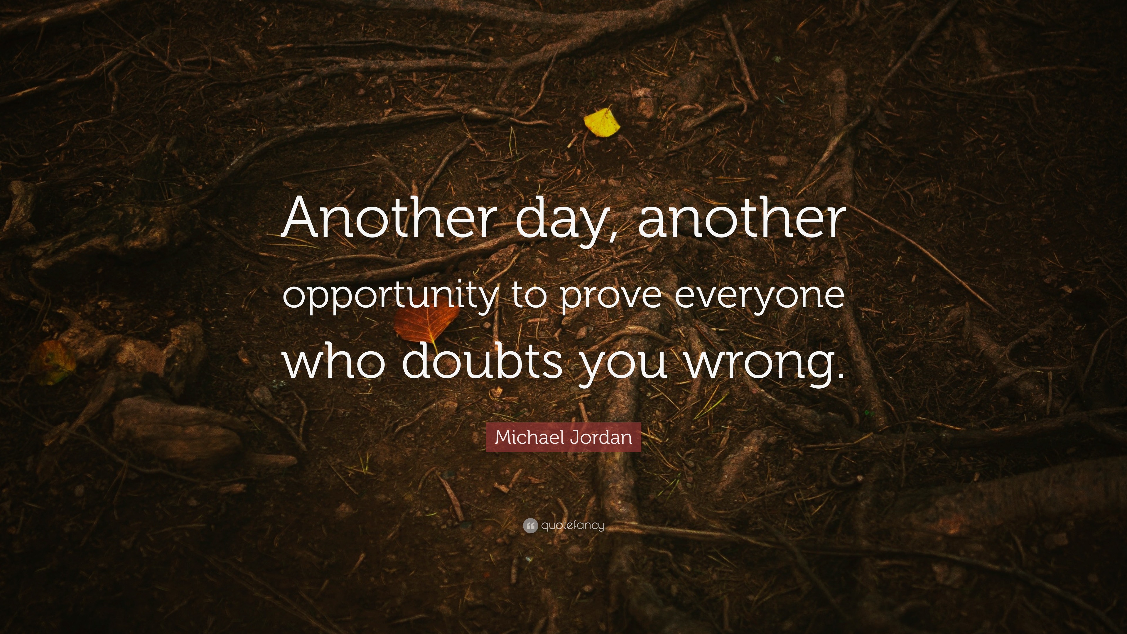 Michael Jordan Quote: “Another day, another opportunity to prove ...