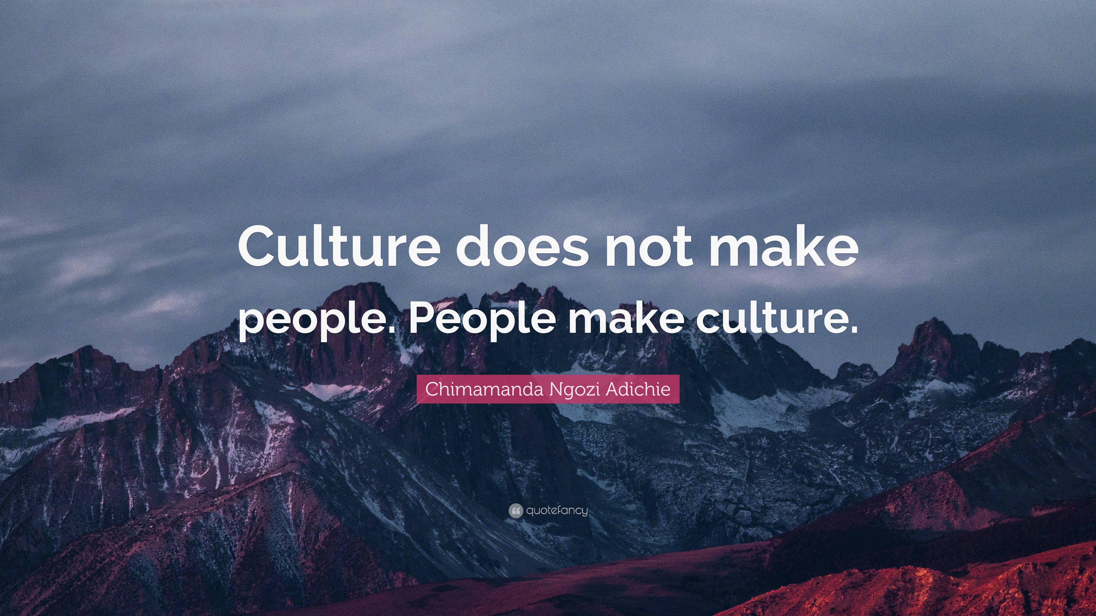 Chimamanda Ngozi Adichie Quote: “Culture does not make people. People