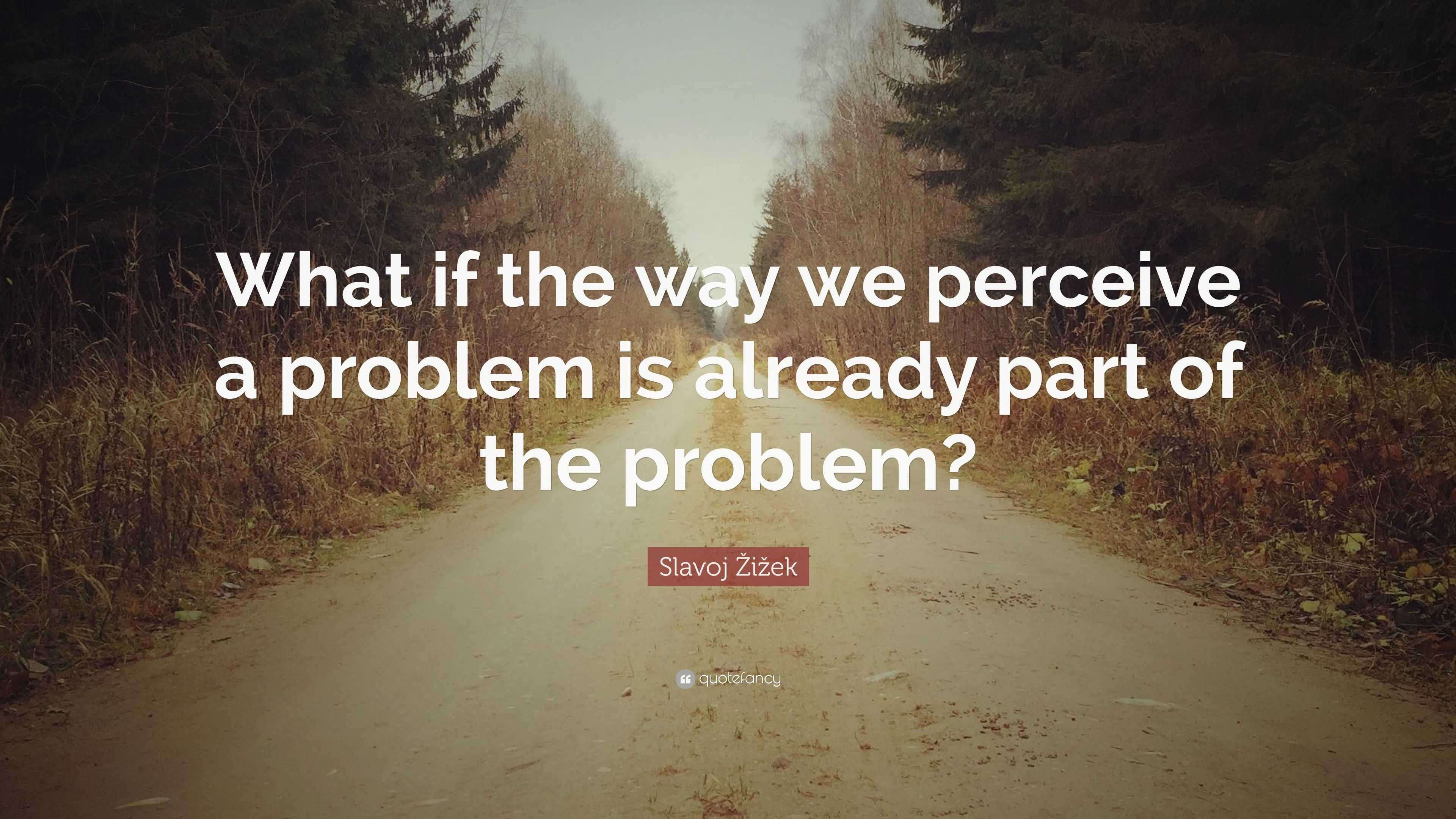 Slavoj Žižek Quote: “What if the way we perceive a problem is already ...