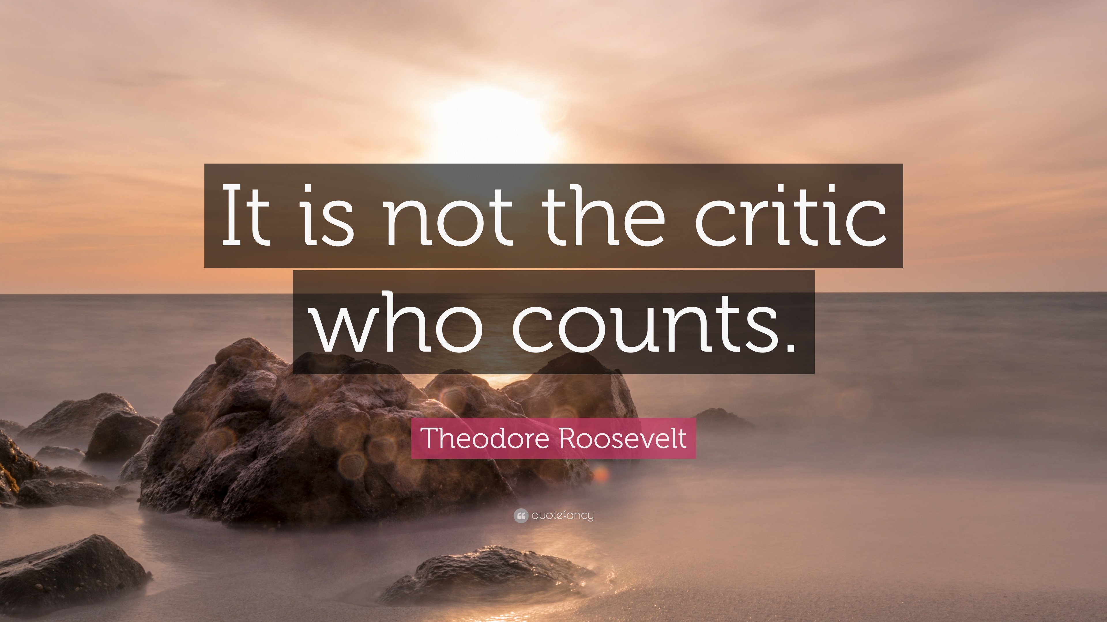 Theodore Roosevelt Quote “It is not the critic who counts