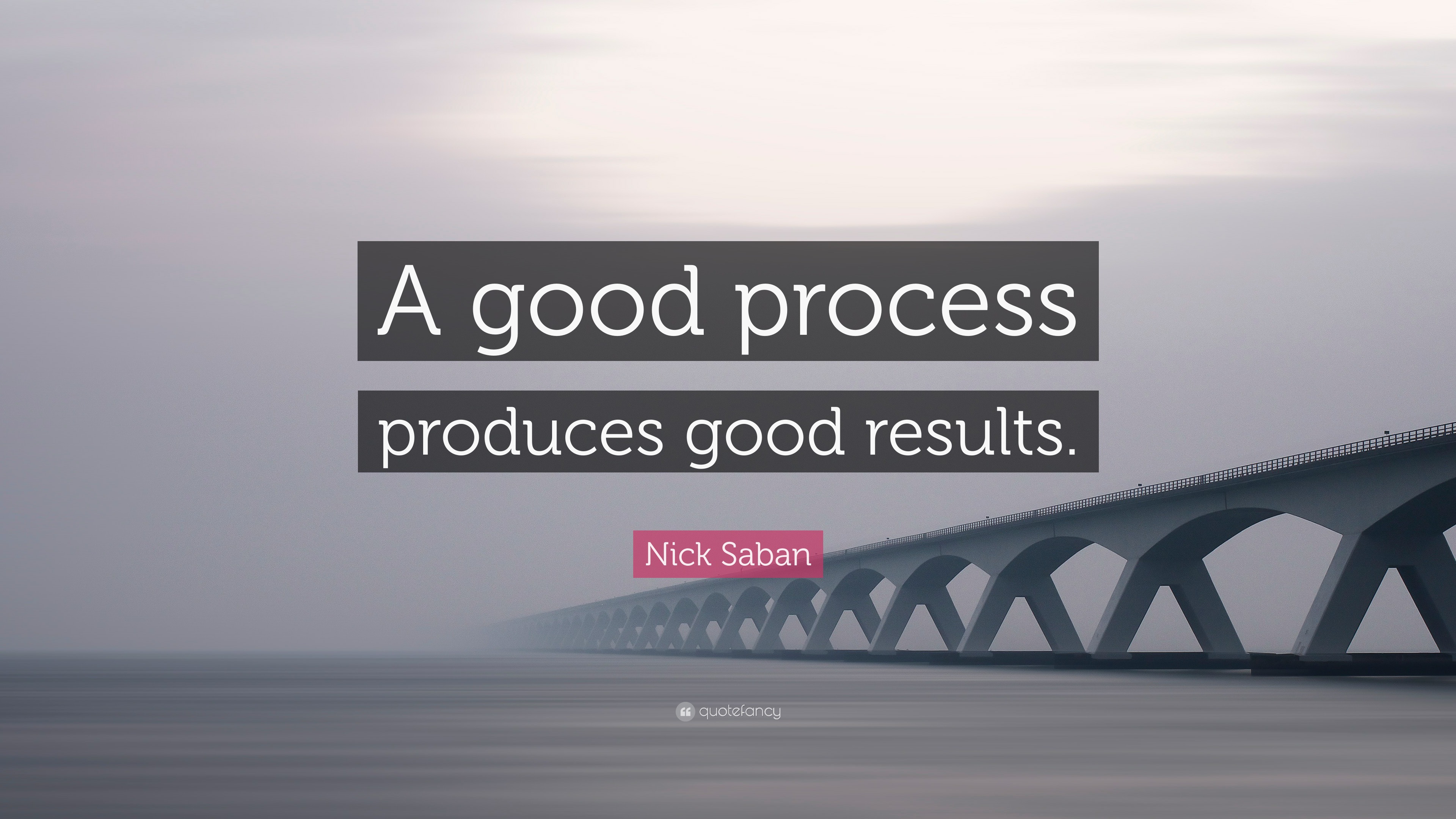 Nick Saban Quote: “A good process produces good results.” (12