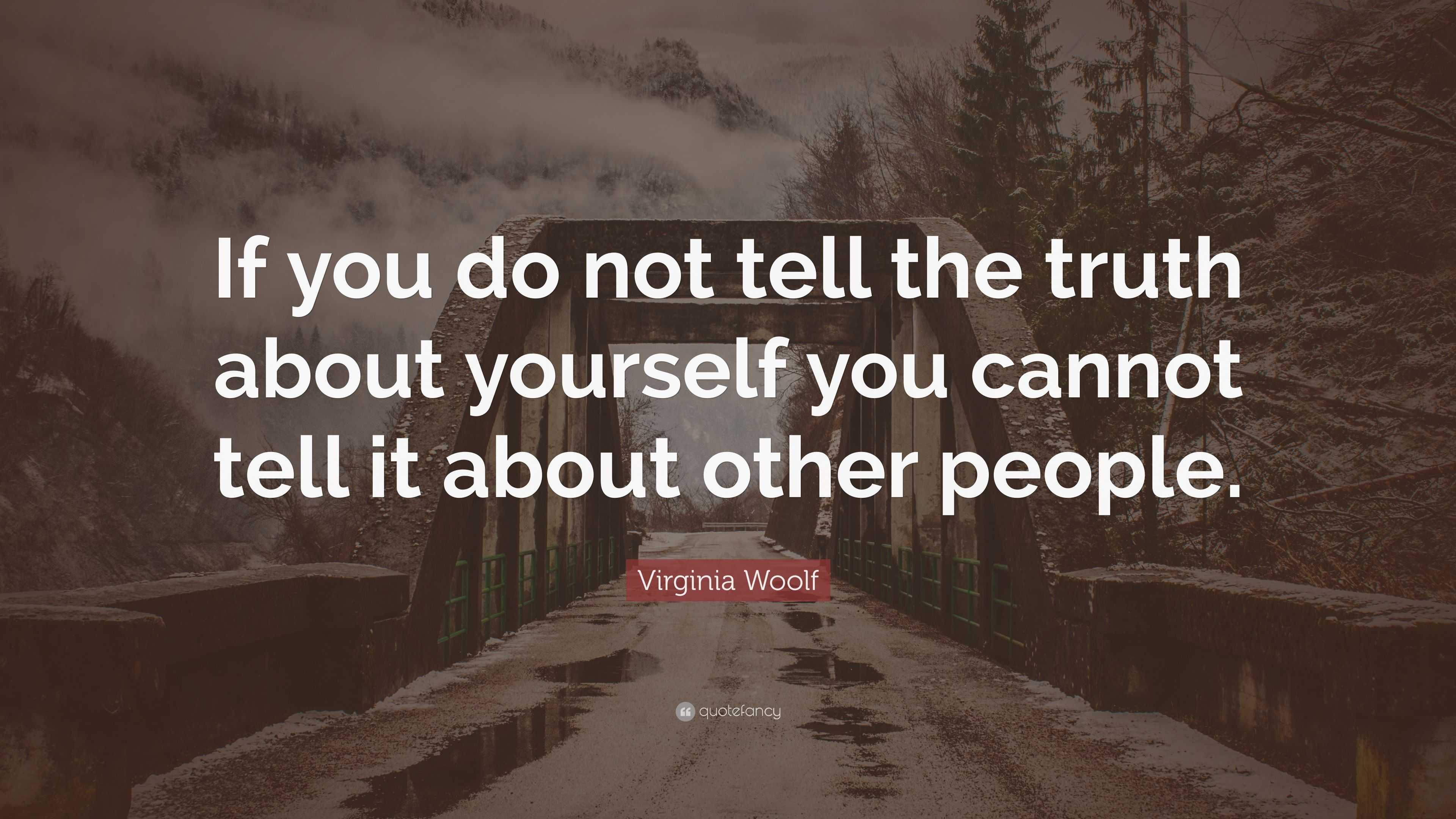 Virginia Woolf Quote: “If you do not tell the truth about yourself you