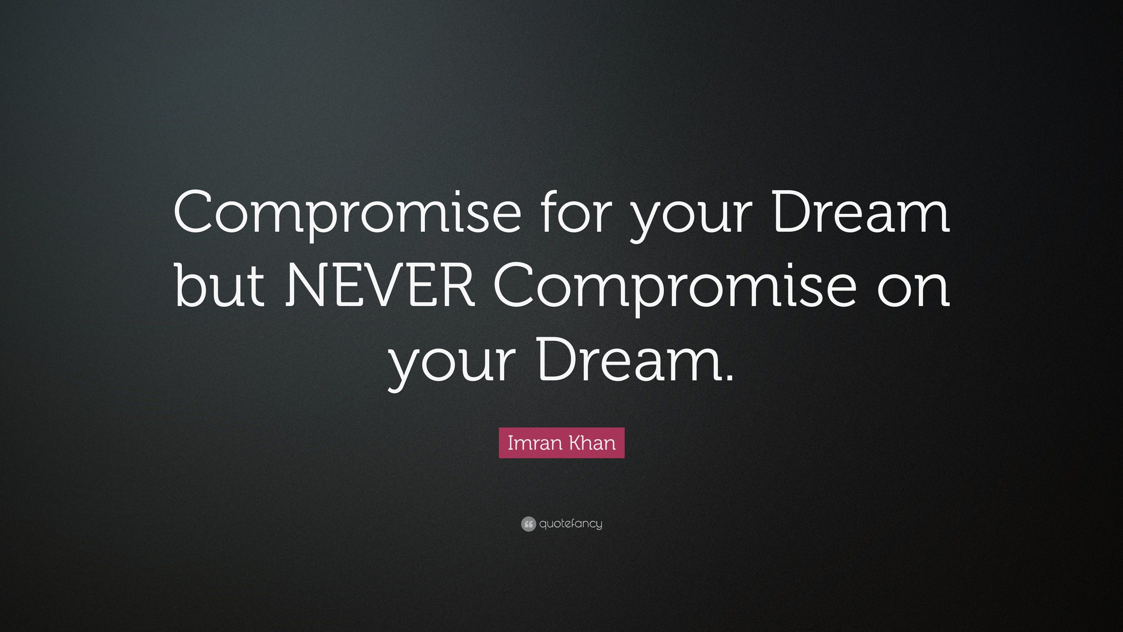 Inspirational and motivational tag line saying No compromise in a