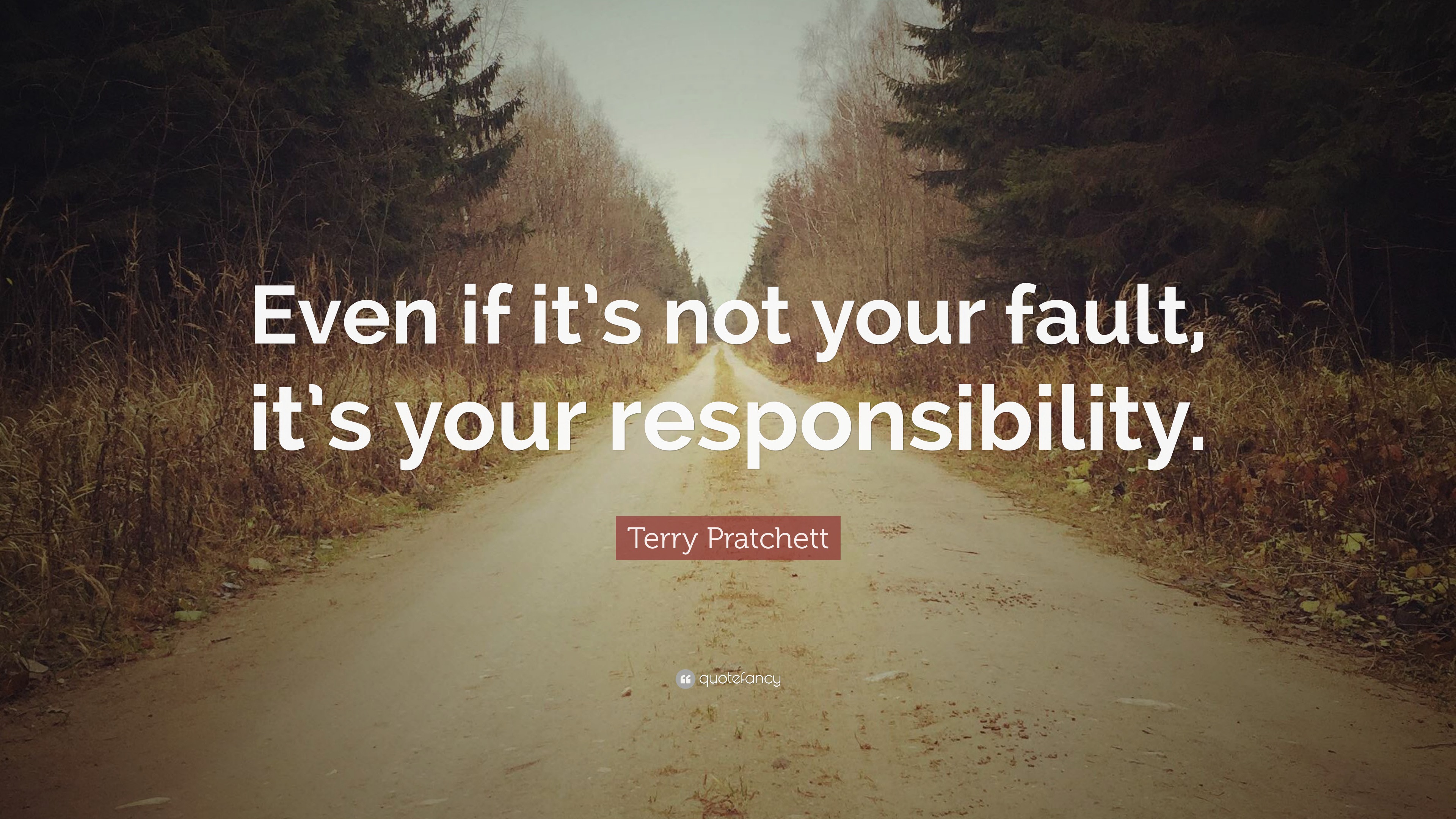 Terry Pratchett Quote “even If Its Not Your Fault Its Your Responsibility”