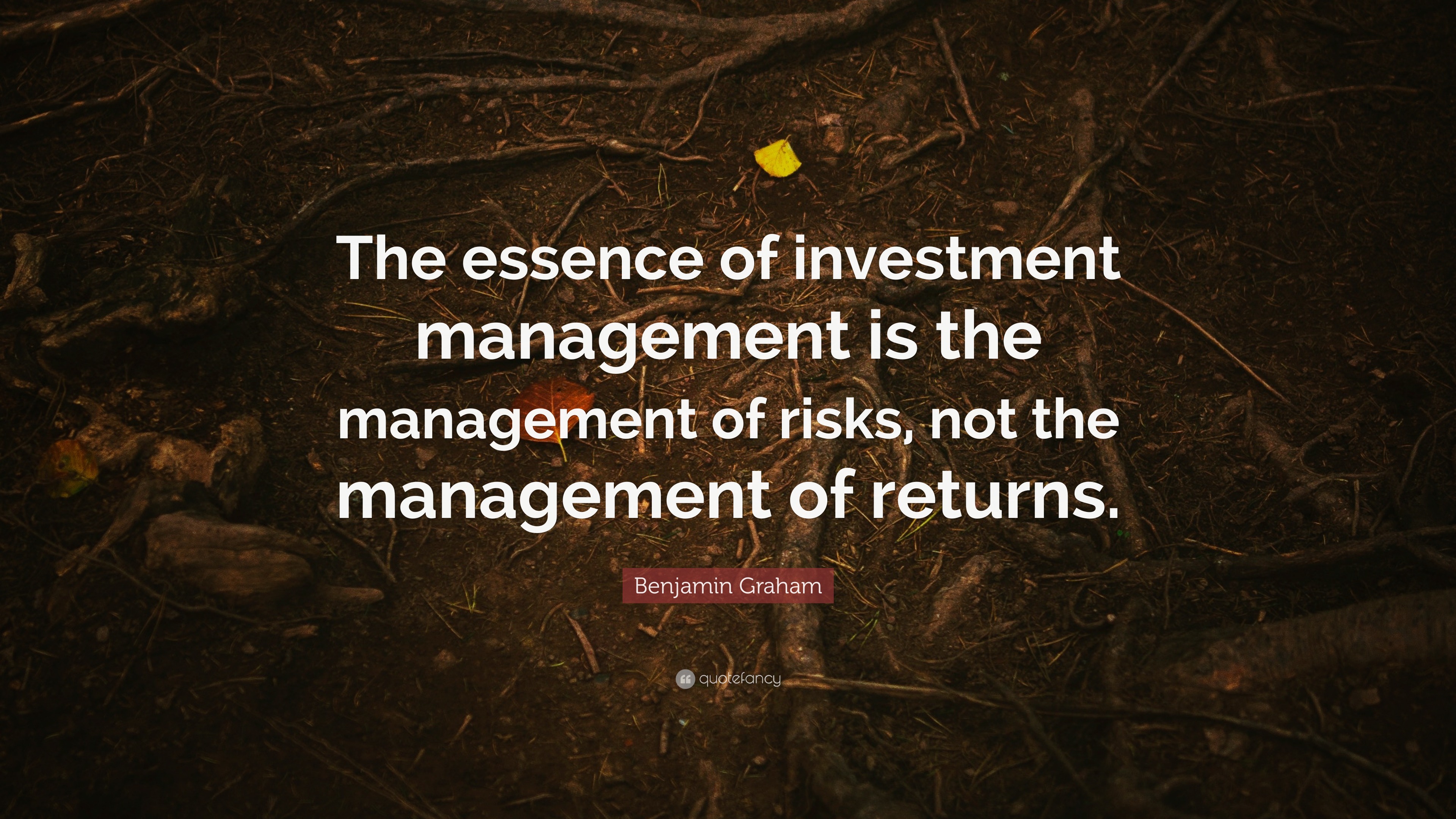 Benjamin Graham Quote “The essence of investment management is the
