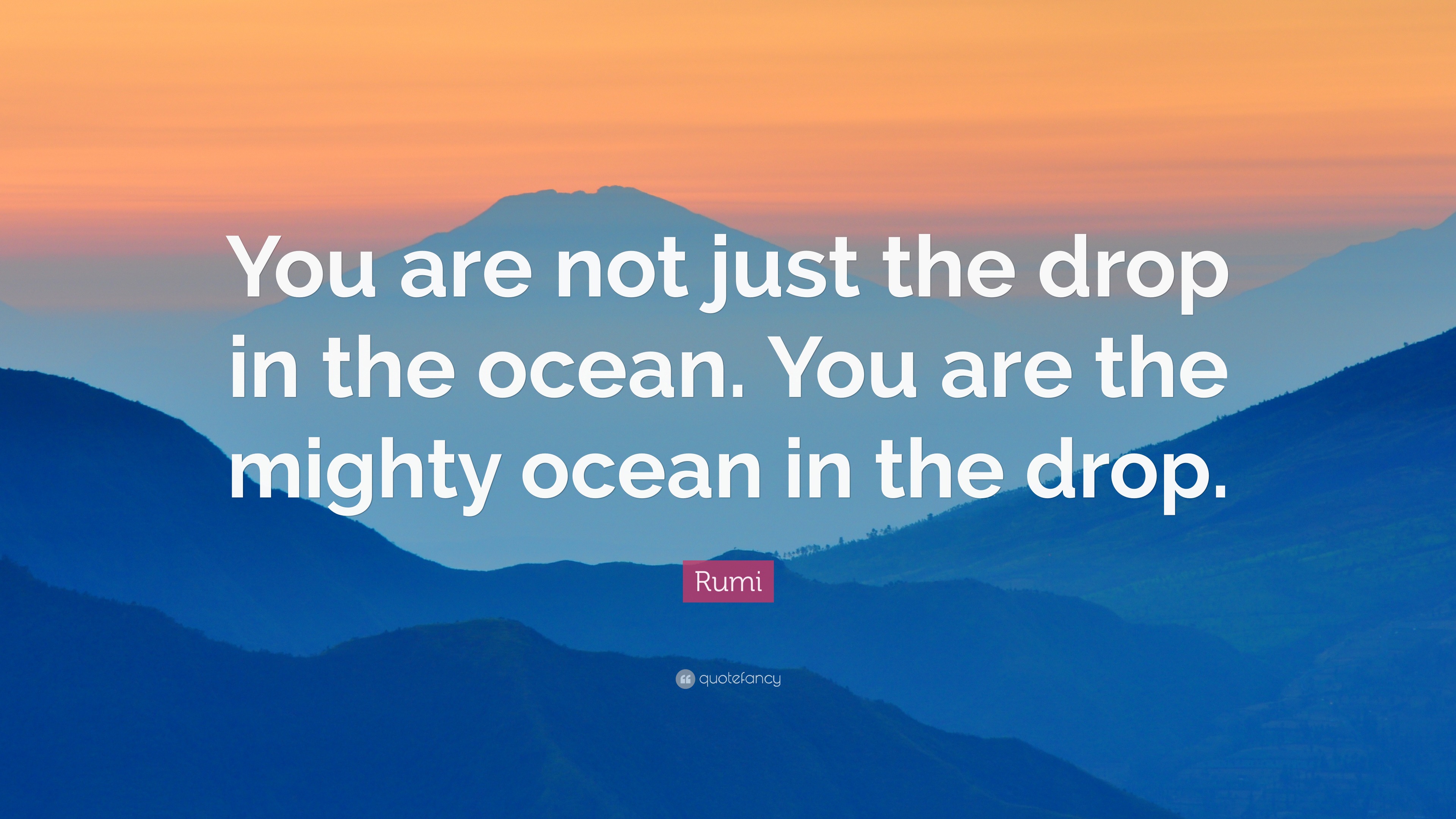 Rumi Quote: “You are not just the drop in the ocean. You are the mighty