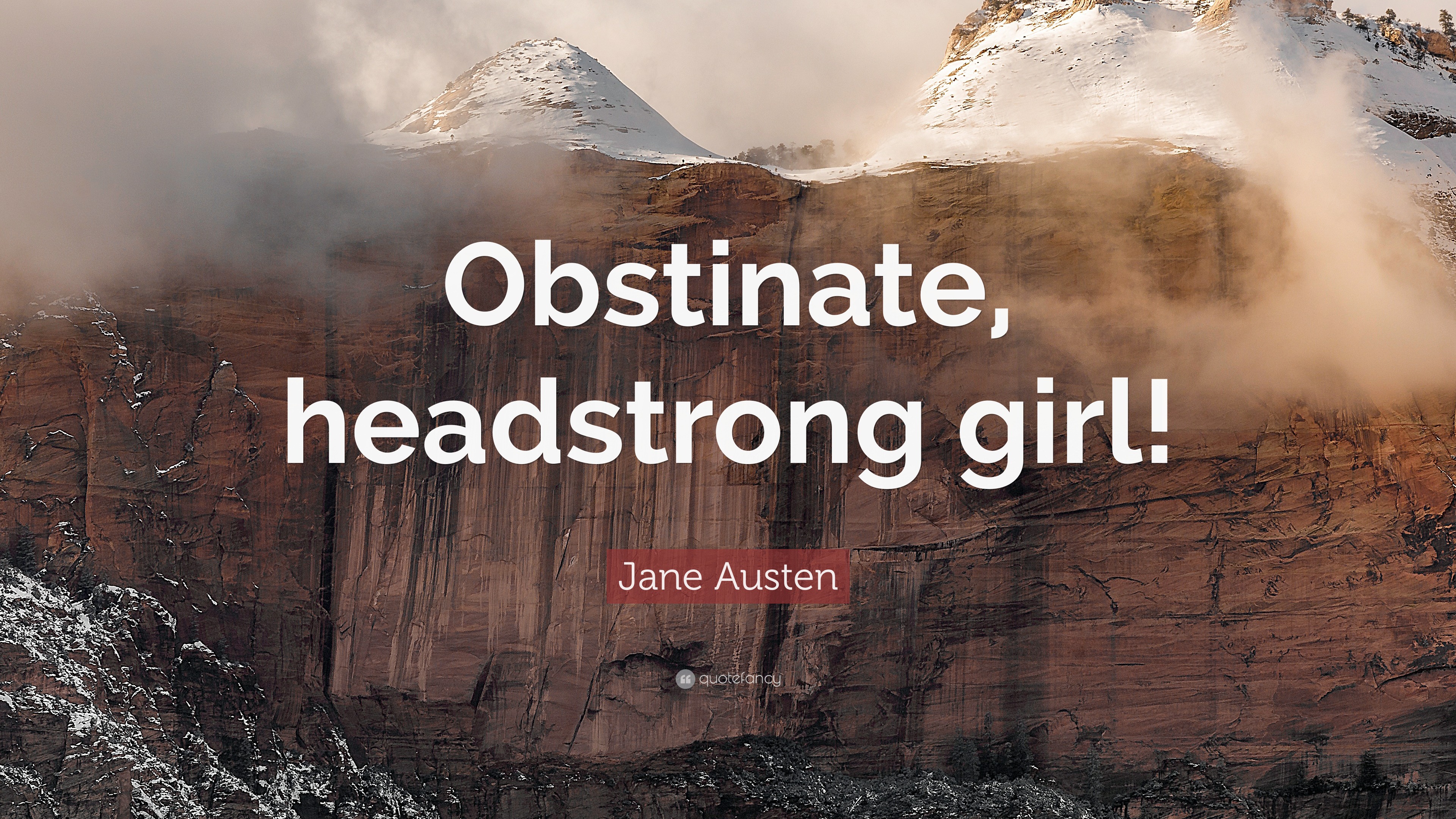 Jane Austen Quote “Obstinate, headstrong girl!”