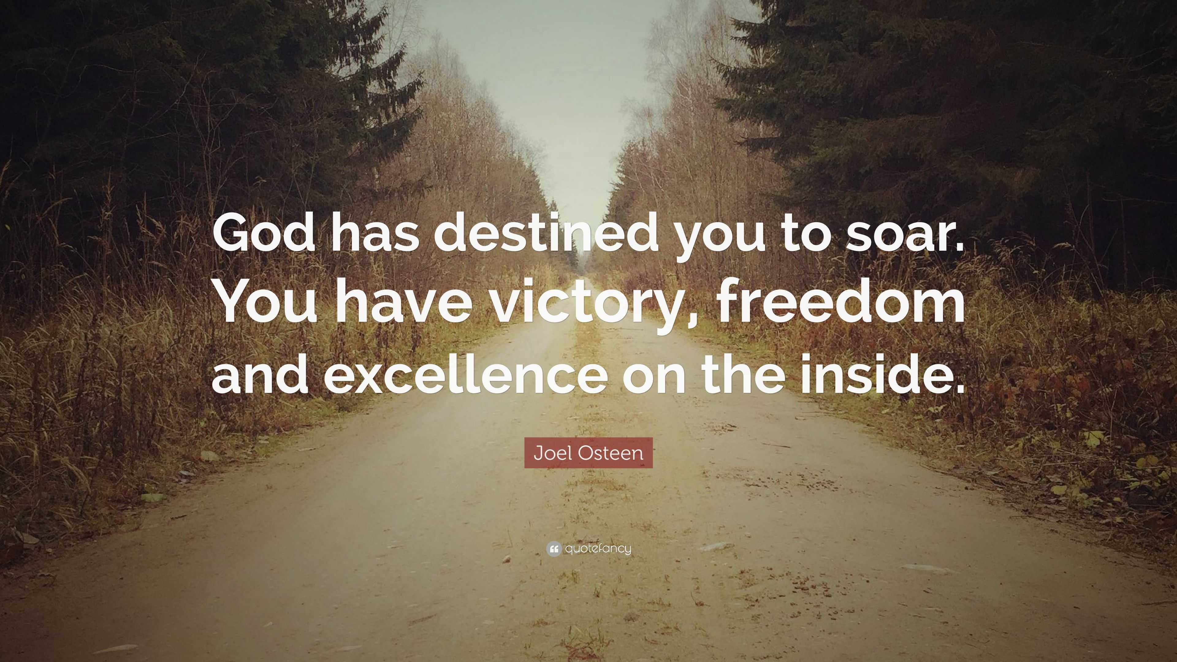 Joel Osteen Quote: “God has destined you to soar. You have victory ...