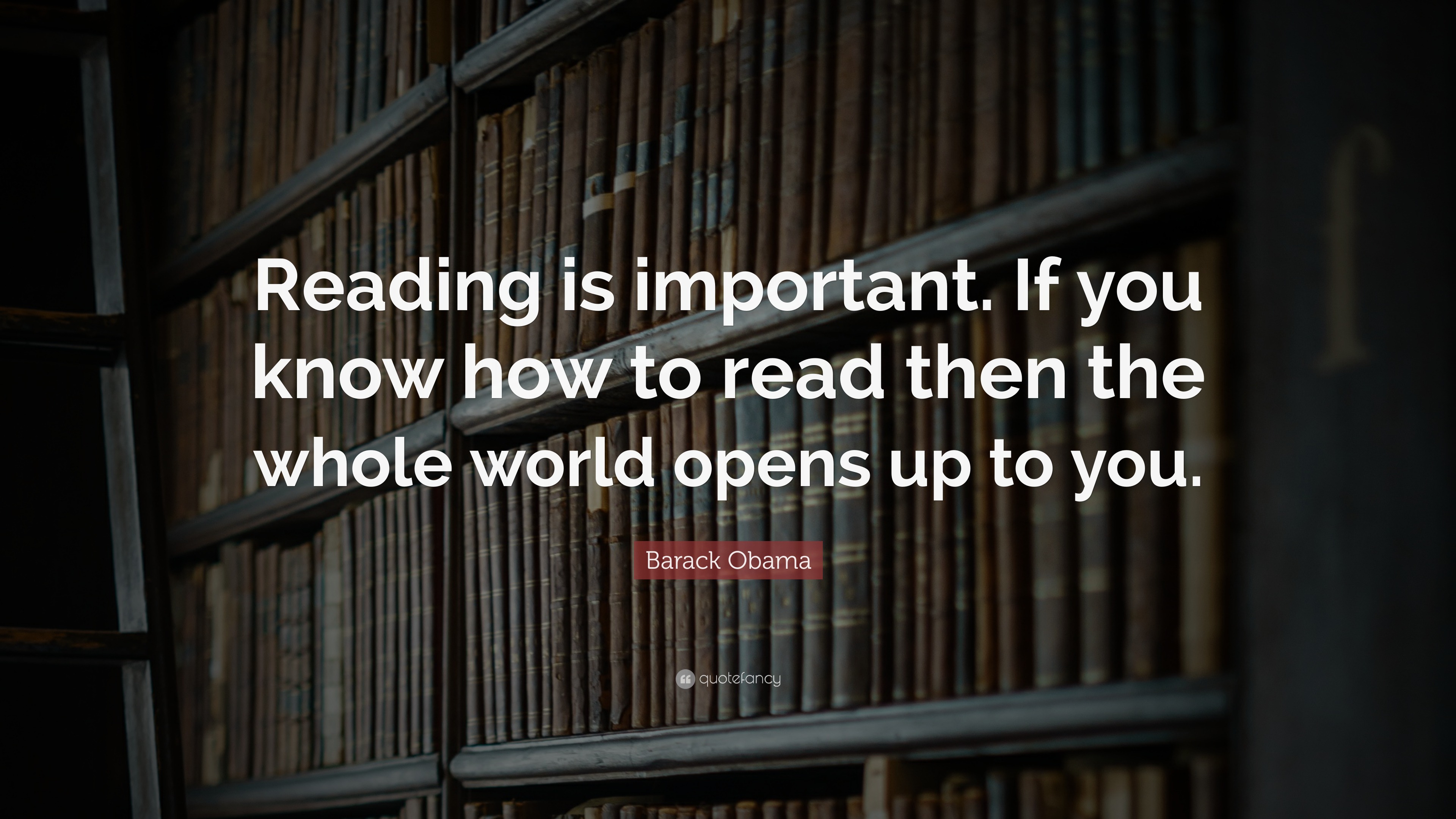 Barack Obama Quote: “Reading is important. If you know how to read then ...