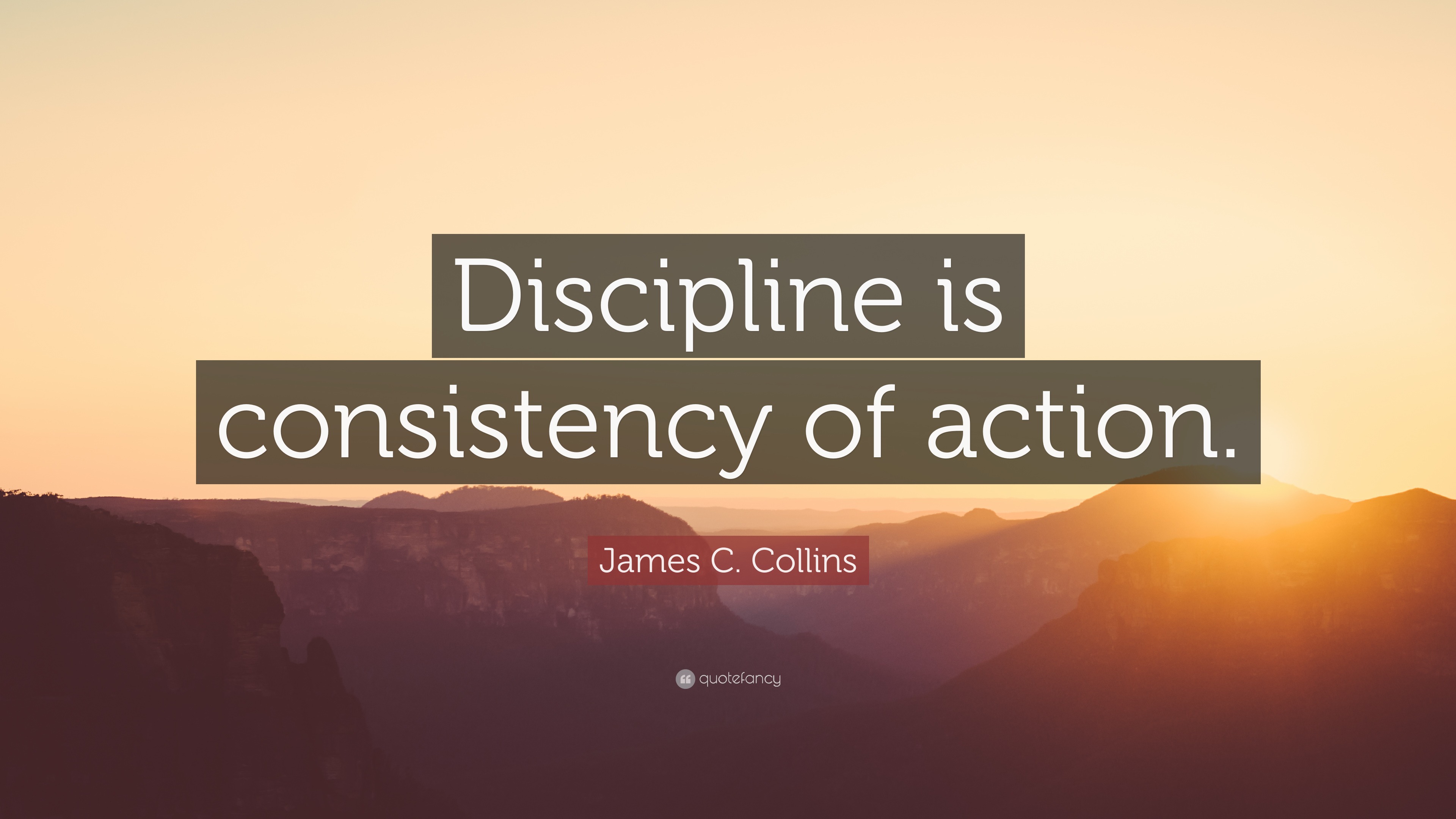 James C. Collins Quote: “Discipline is consistency of action.”