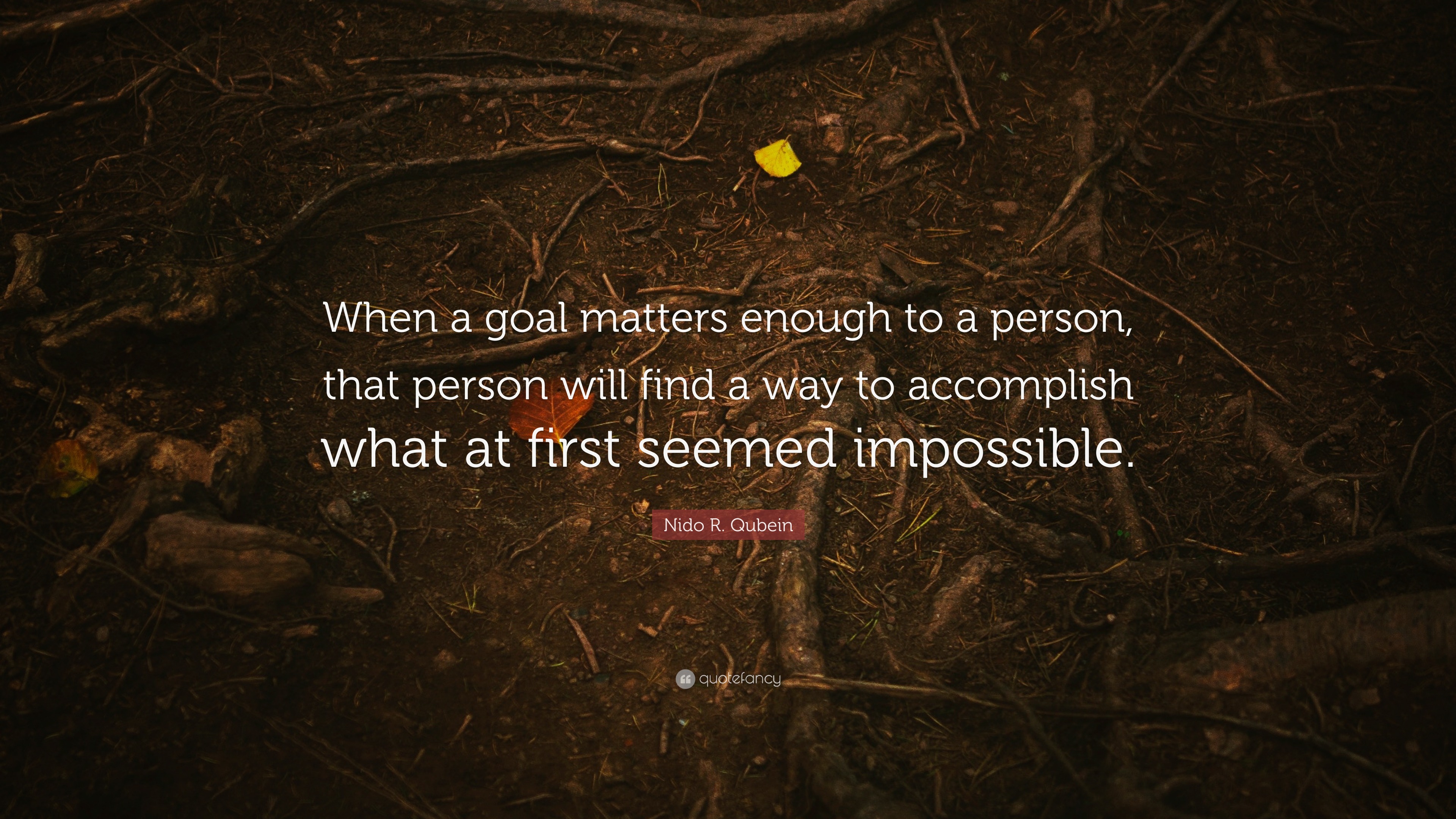 Nido R. Qubein Quote: “When a goal matters enough to a person, that ...