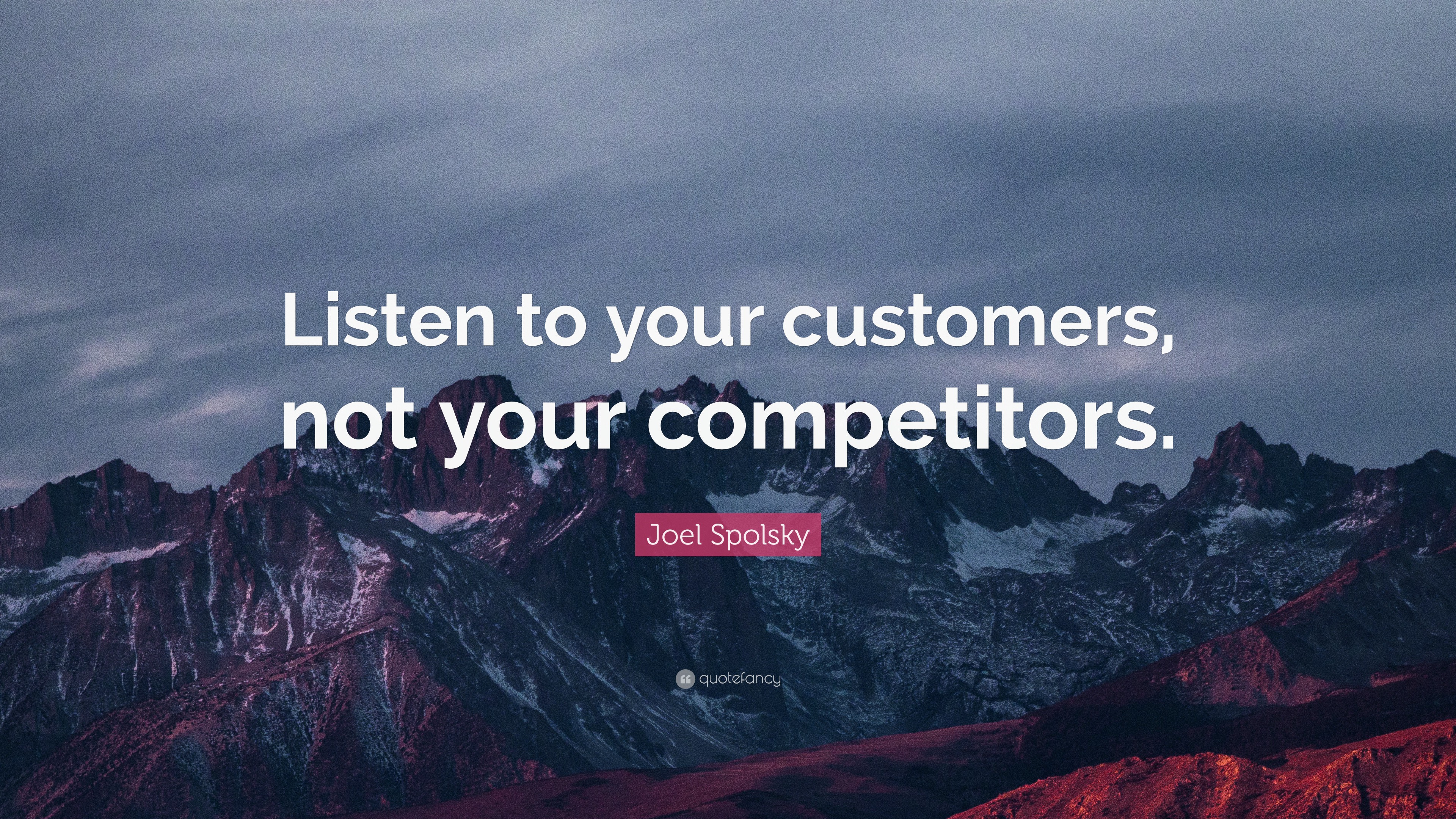 Joel Spolsky Quote “Listen to your customers, not your competitors.”