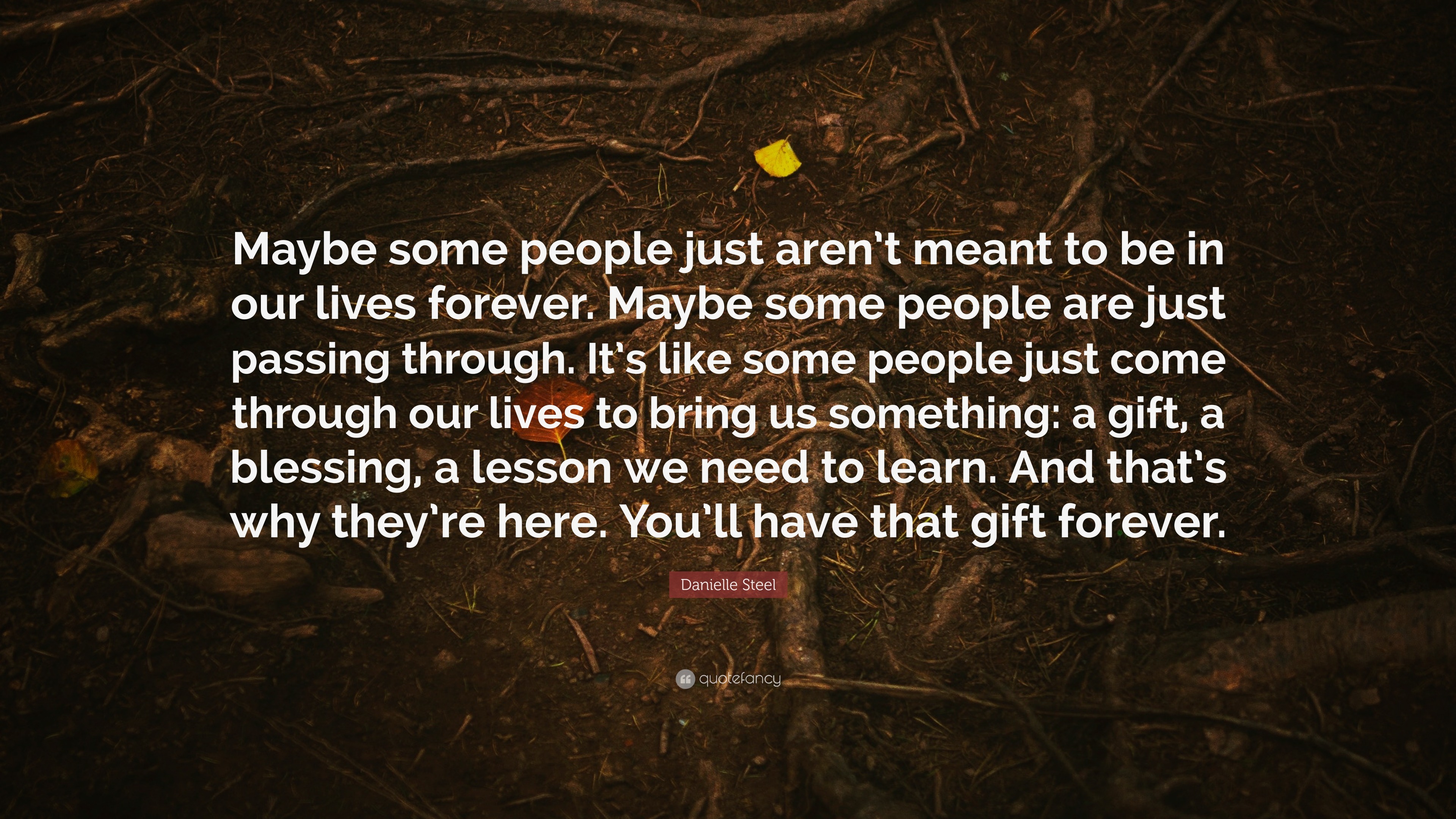 Danielle Steel Quote: “Maybe some people just aren’t meant to be in our ...