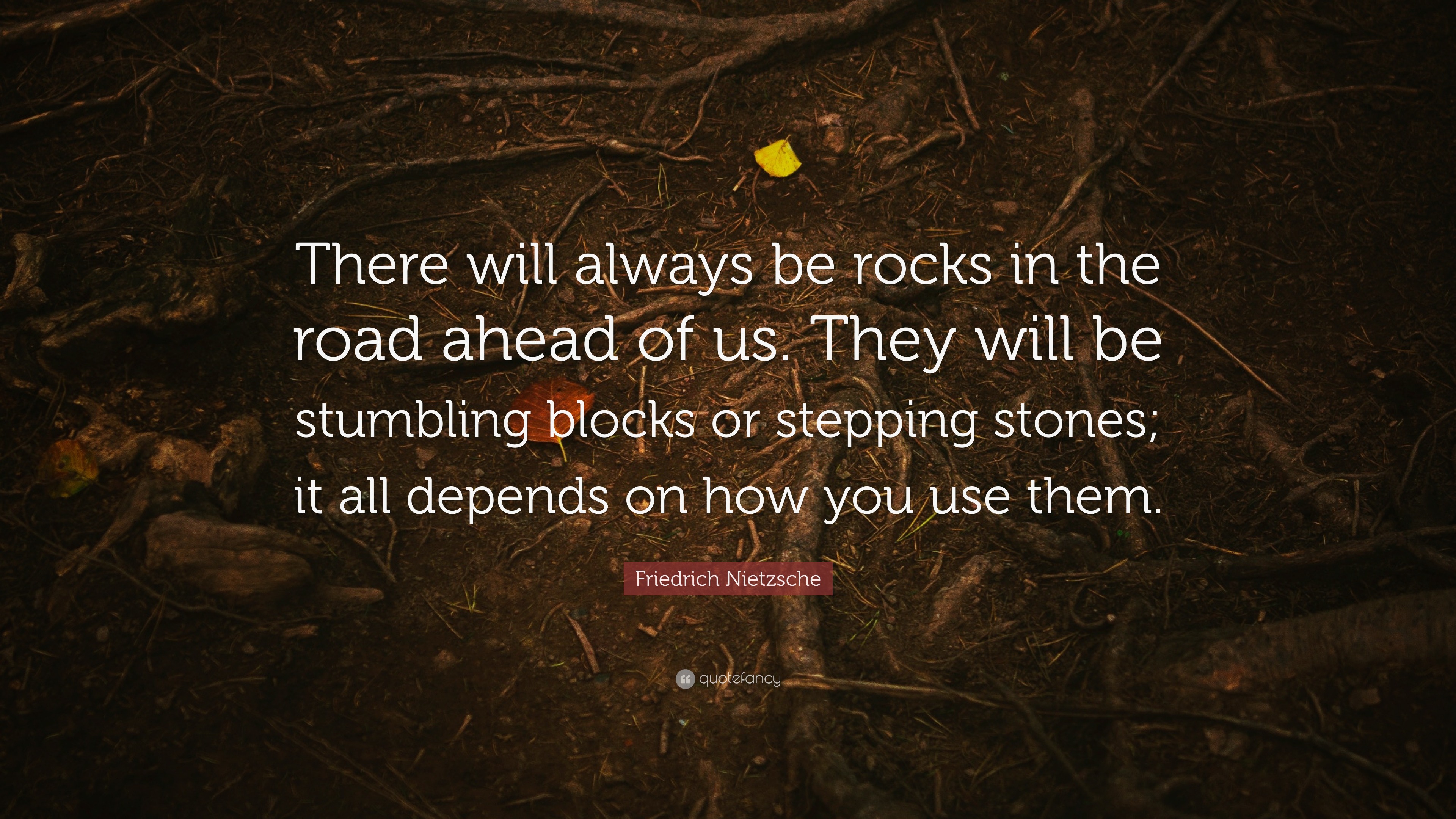 Friedrich Nietzsche Quote: “There will always be rocks in the road ...