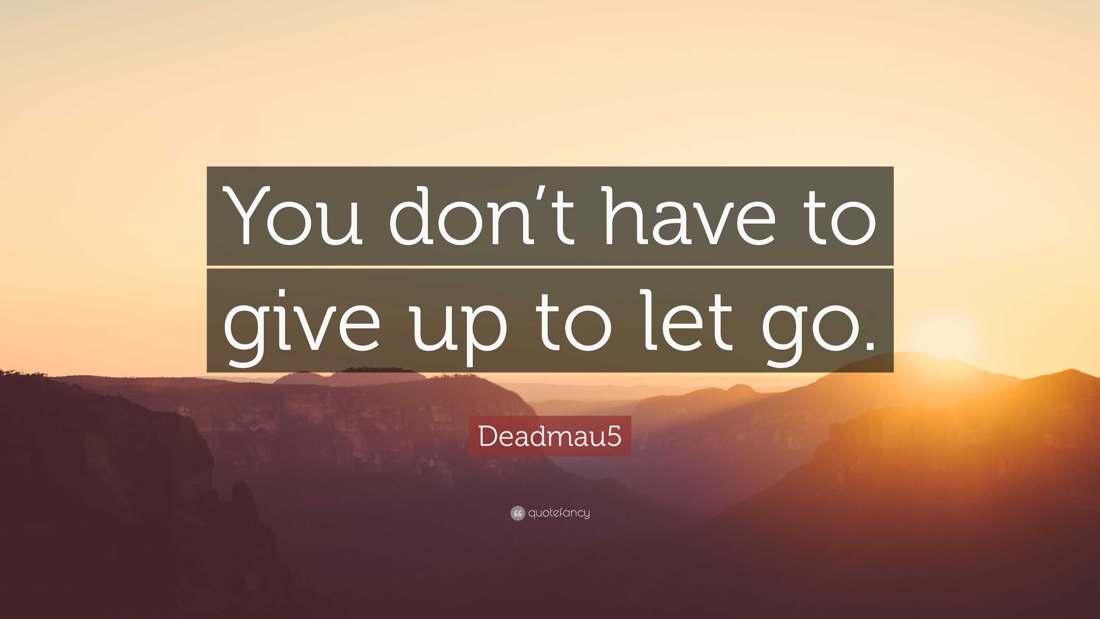 Deadmau5 Quote: “You don’t have to give up to let go.”