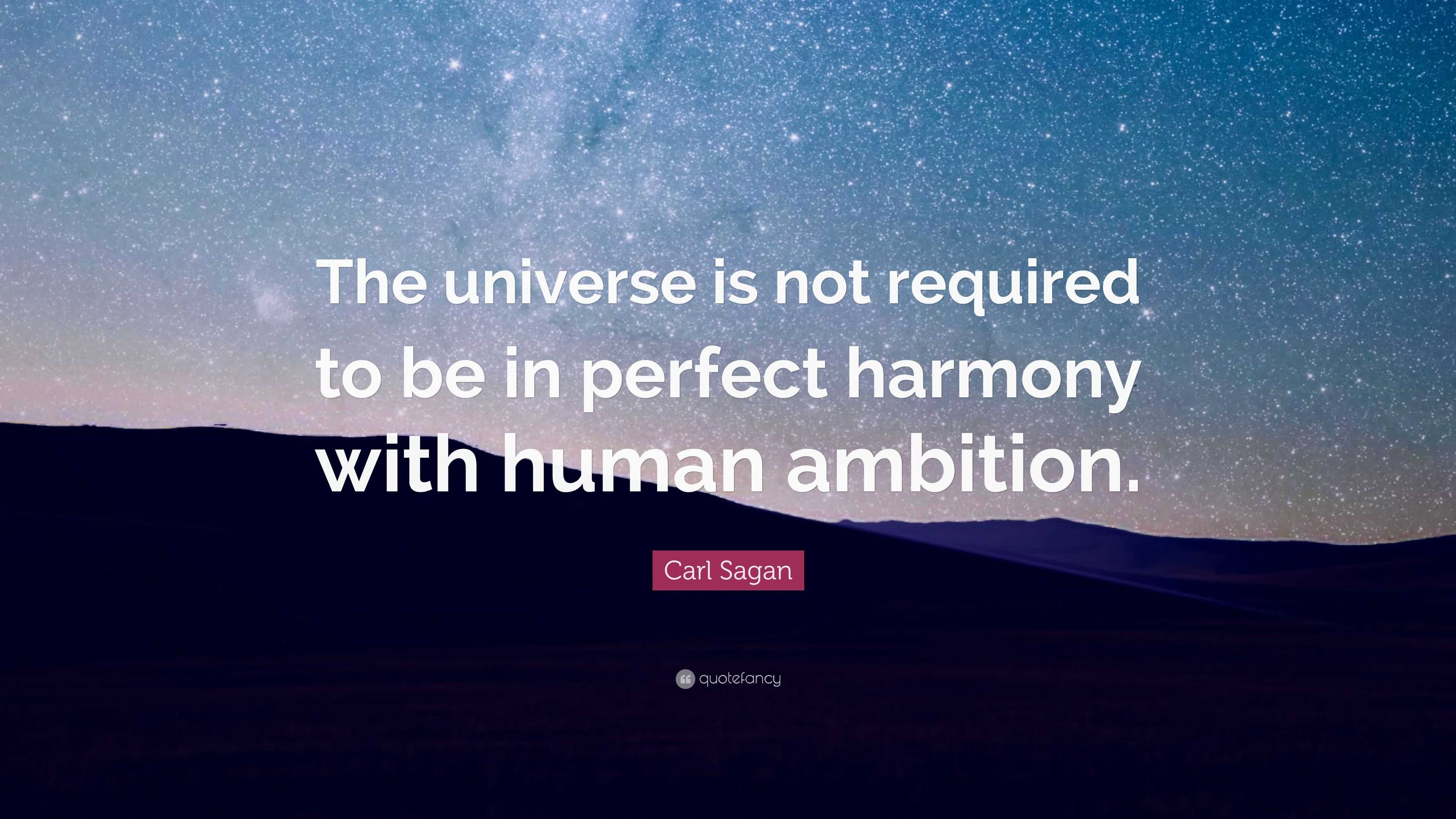 Carl Sagan Quote: “The universe is not required to be in perfect ...