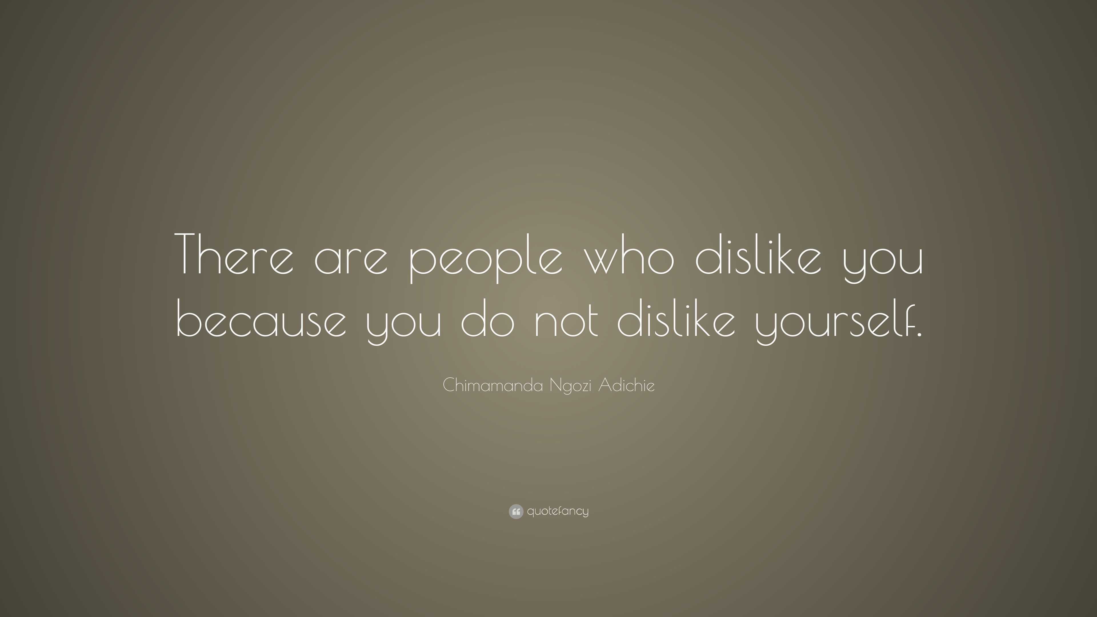 Chimamanda Ngozi Adichie Quote: “There are people who dislike you ...