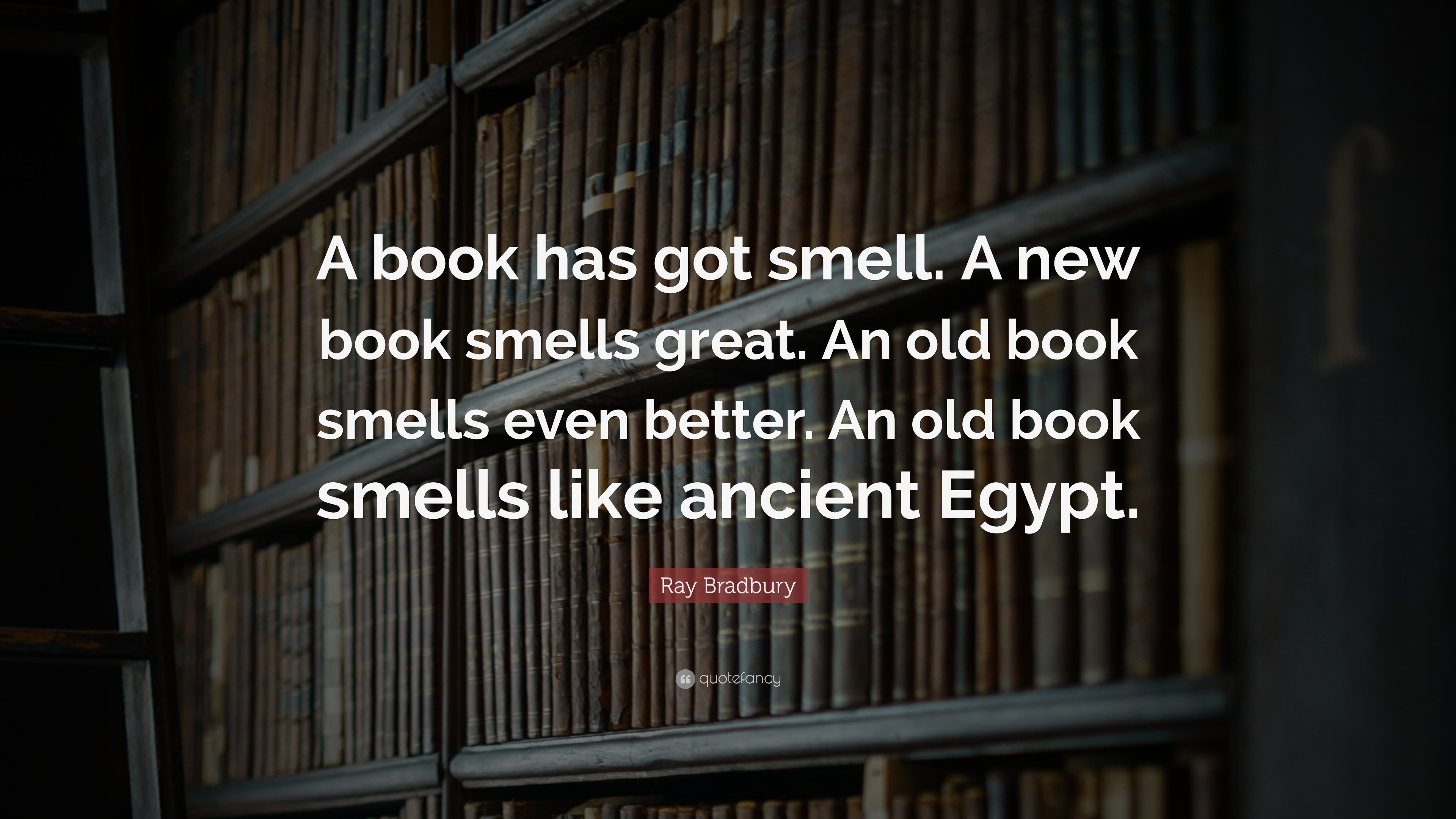 “A book has got smell. A new book smells great. An old book smells even