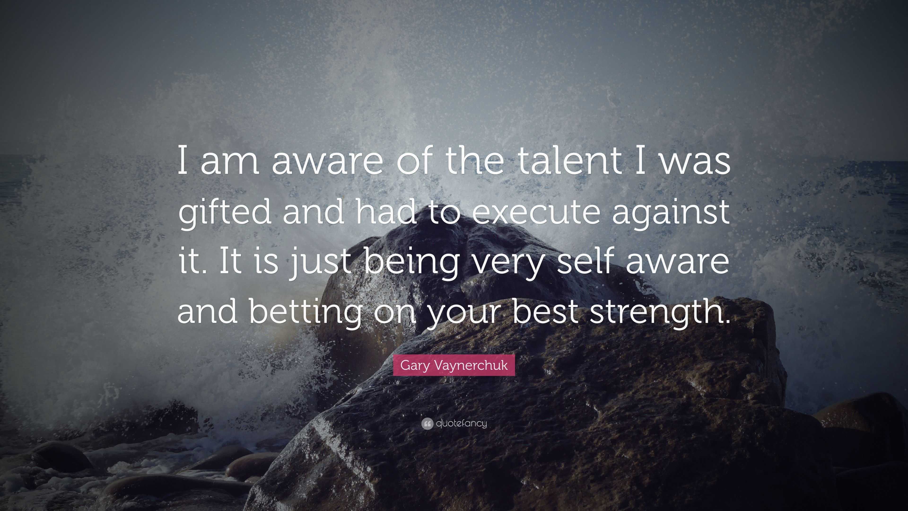 Gary Vaynerchuk Quote: “I am aware of the talent I was gifted and had ...