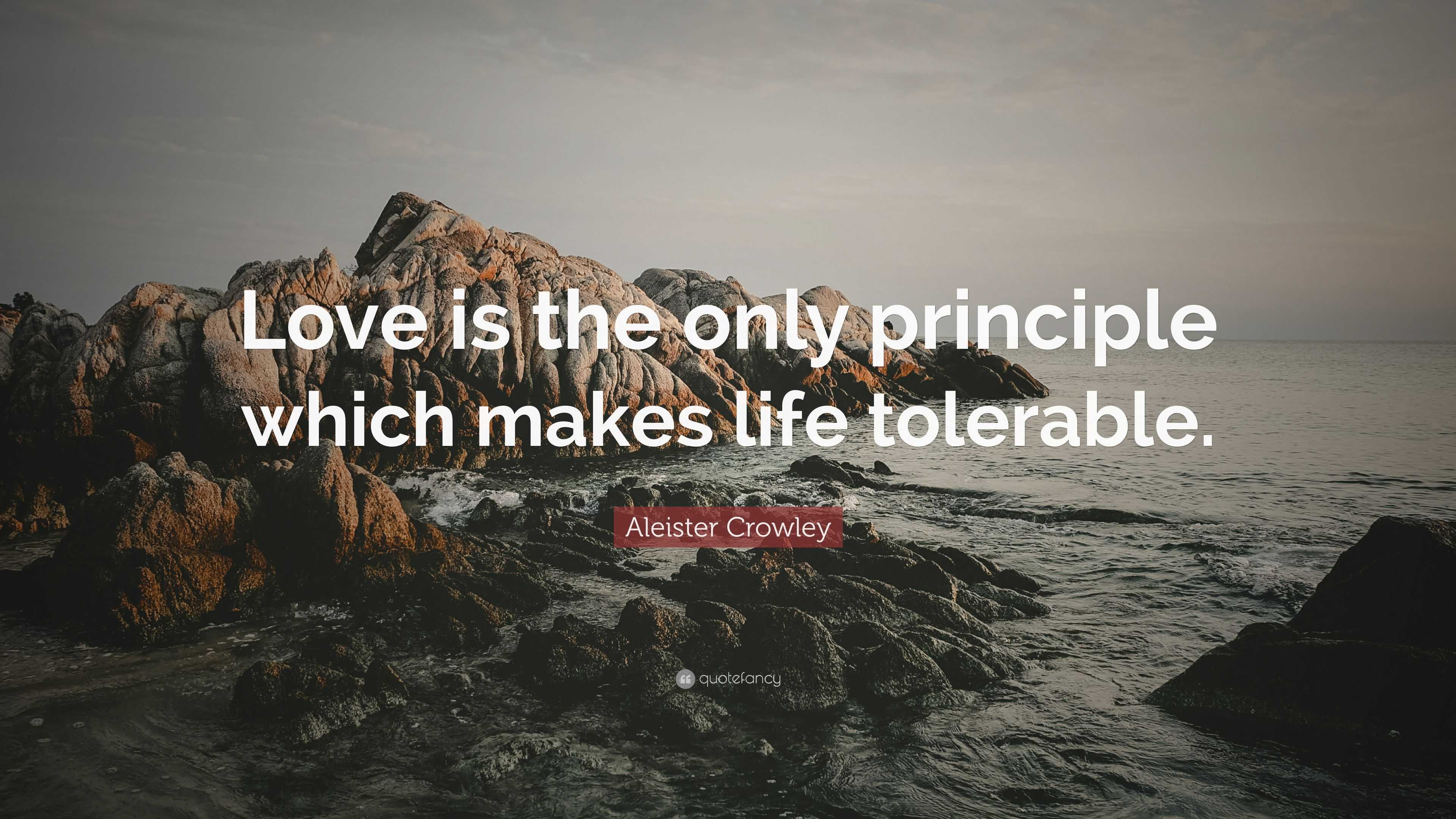 Aleister Crowley Quote: “Love is the only principle which makes life ...