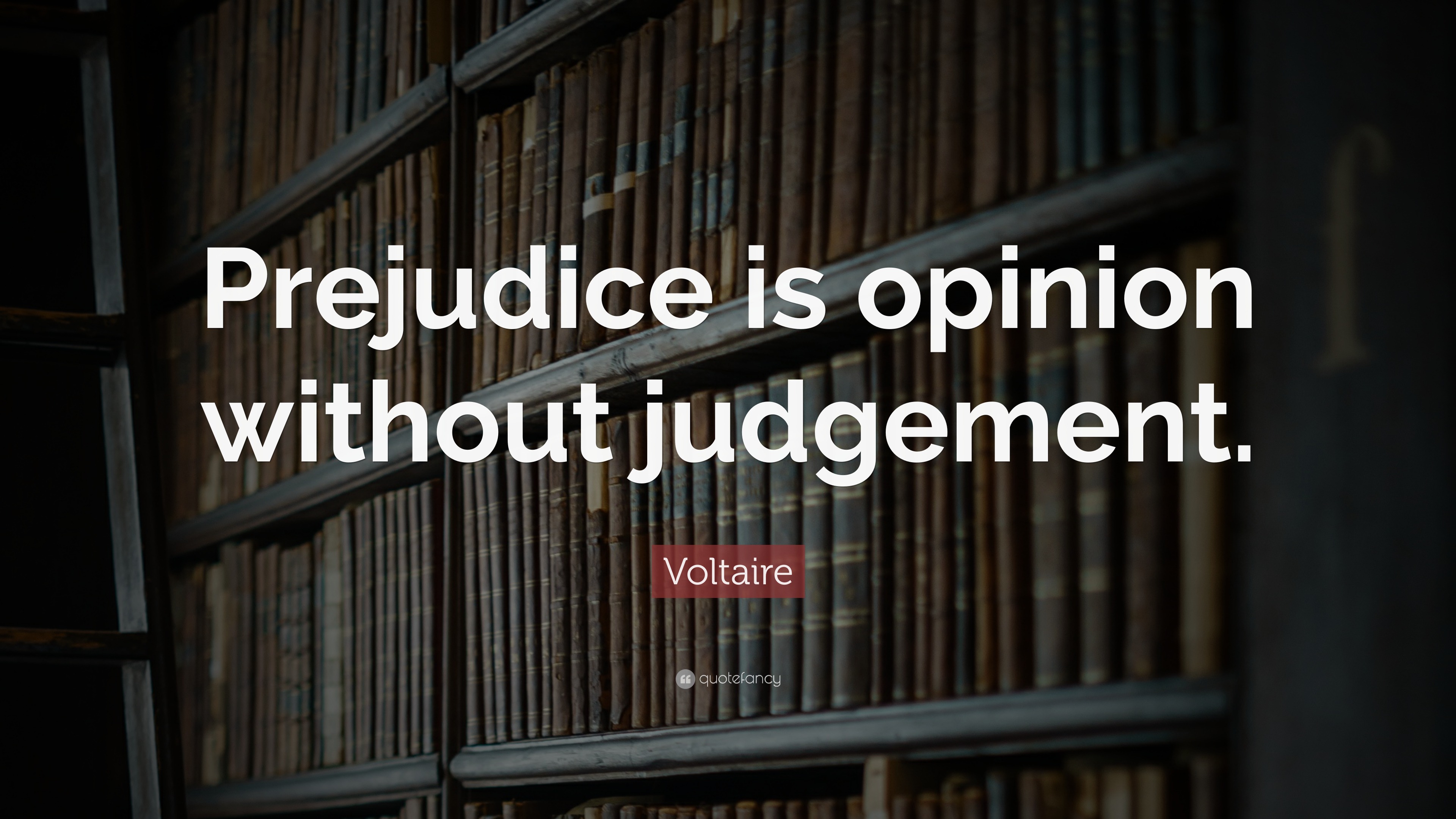 Voltaire Quote Prejudice Is Opinion Without Judgement