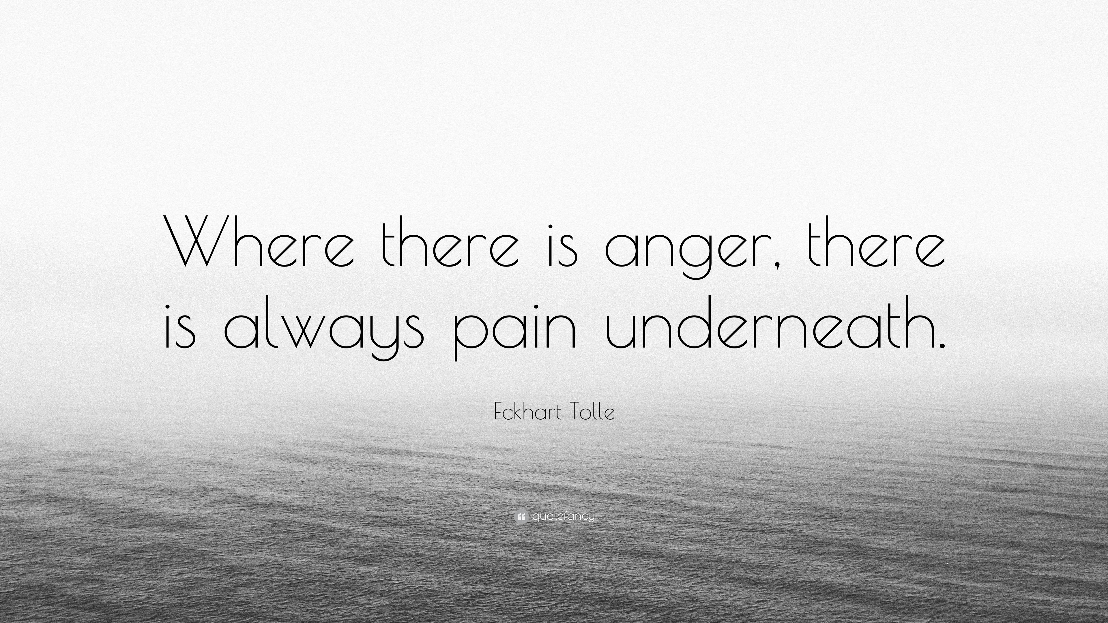 Eckhart Tolle Quote: “Where there is anger, there is always pain ...