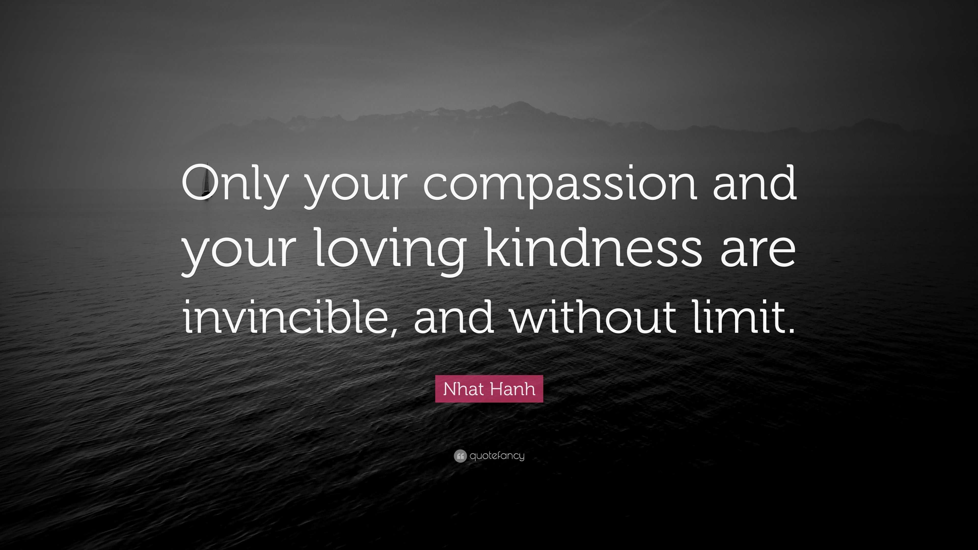 Nhat Hanh Quote: “Only your compassion and your loving kindness are ...