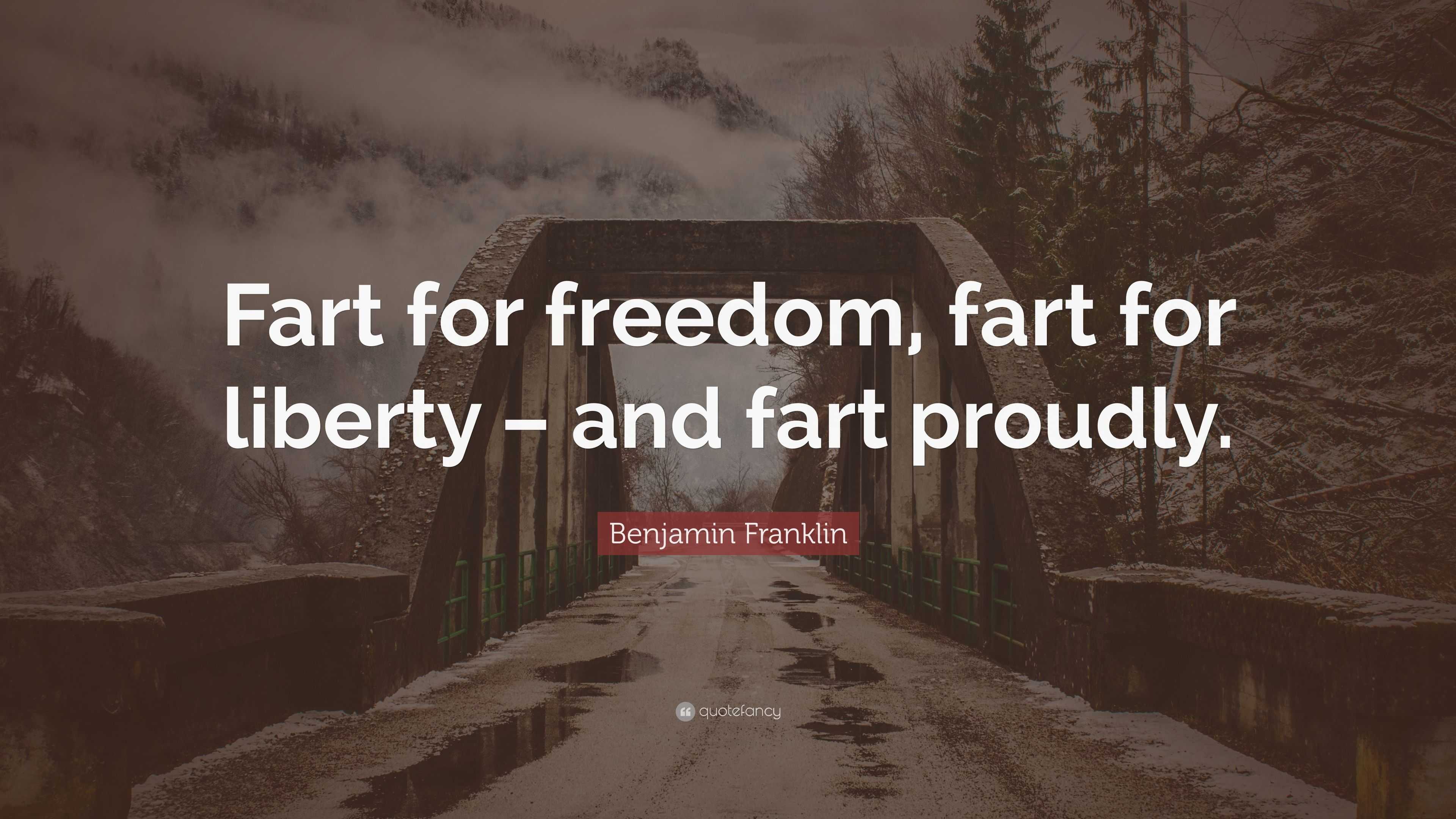 Benjamin Franklin Quote “fart For Freedom Fart For Liberty And Fart Proudly” 