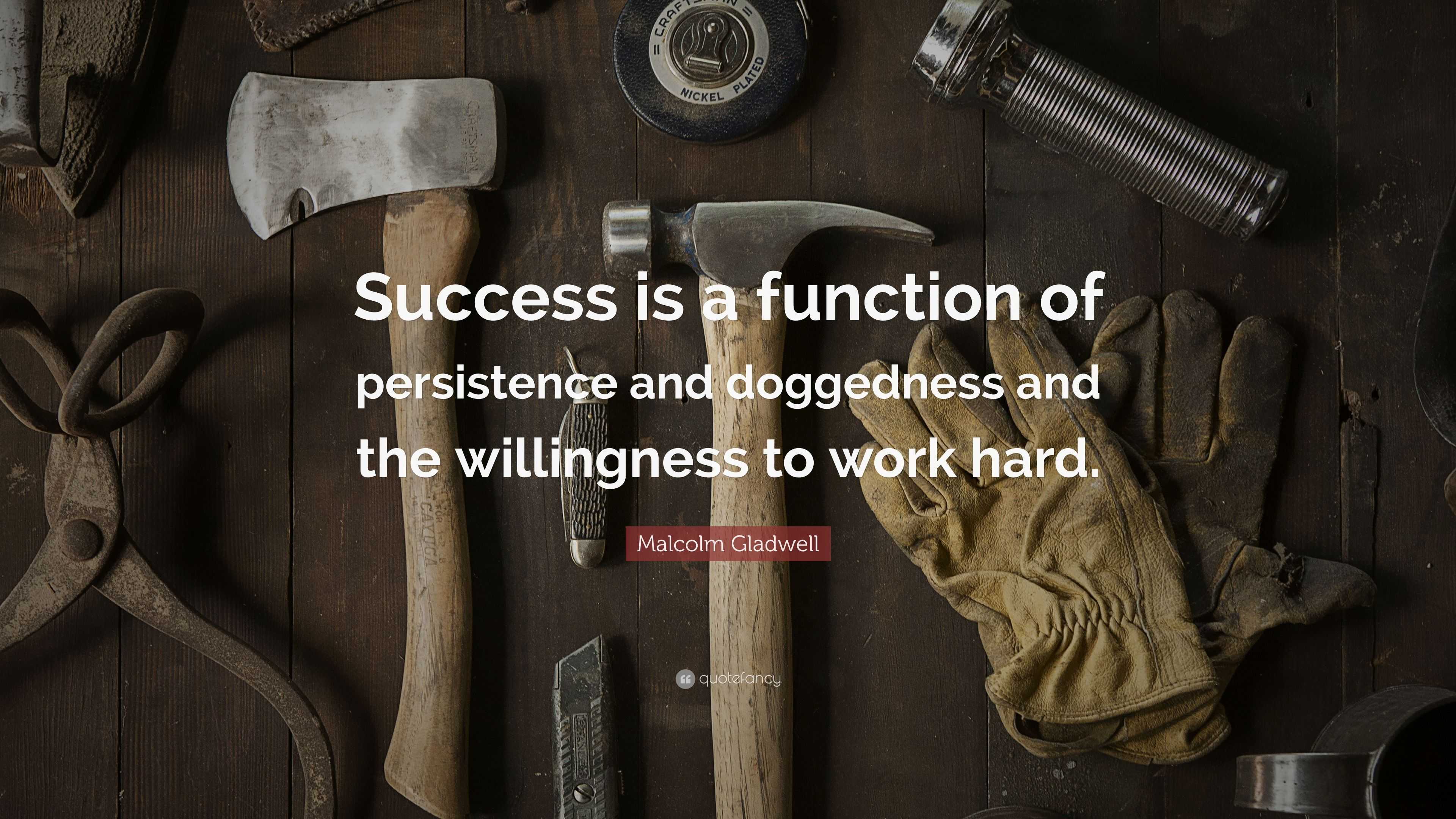 Malcolm Gladwell Quote: “Success Is A Function Of Persistence And ...