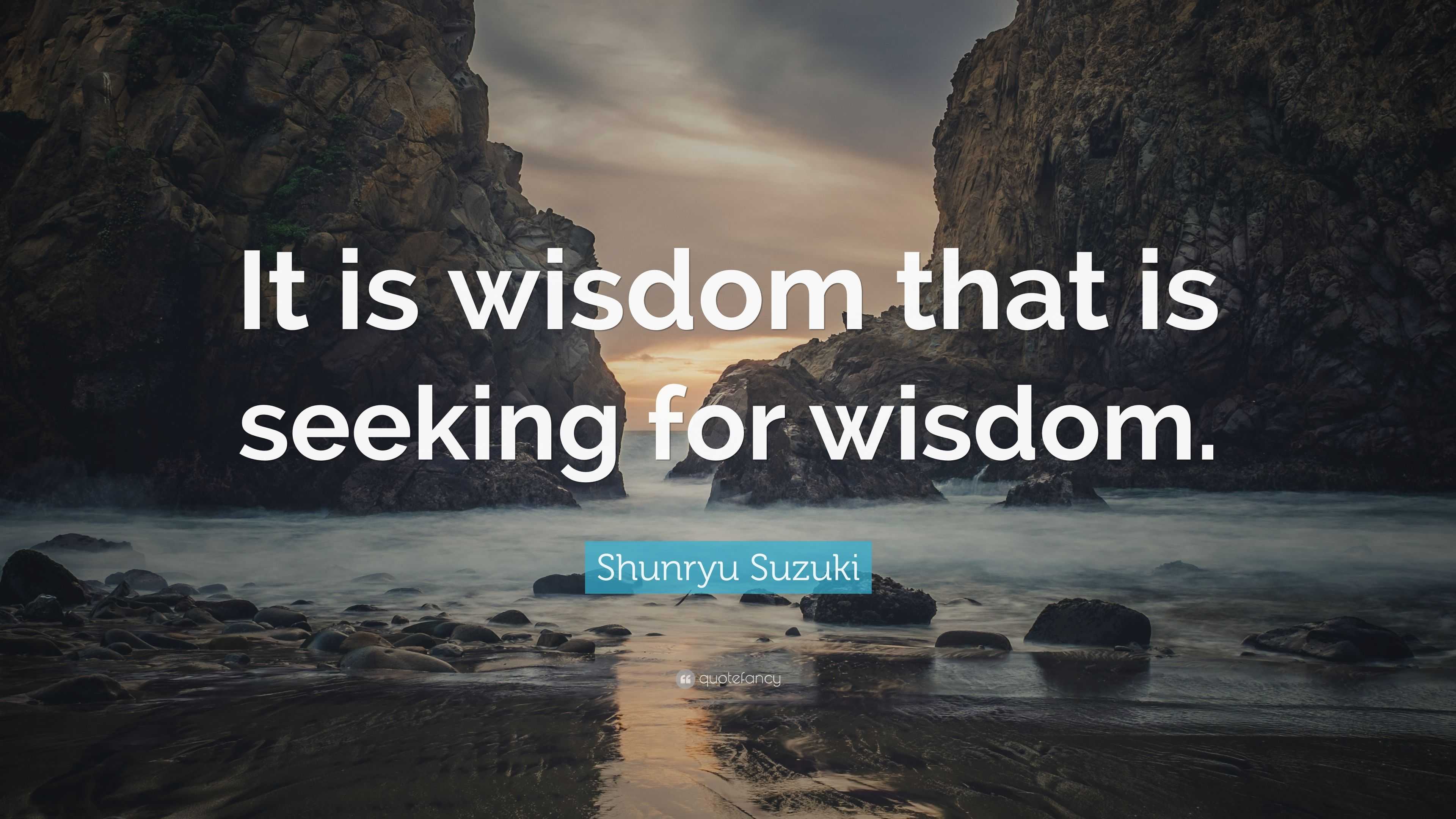 Shunryu Suzuki Quote: “It is wisdom that is seeking for wisdom.”