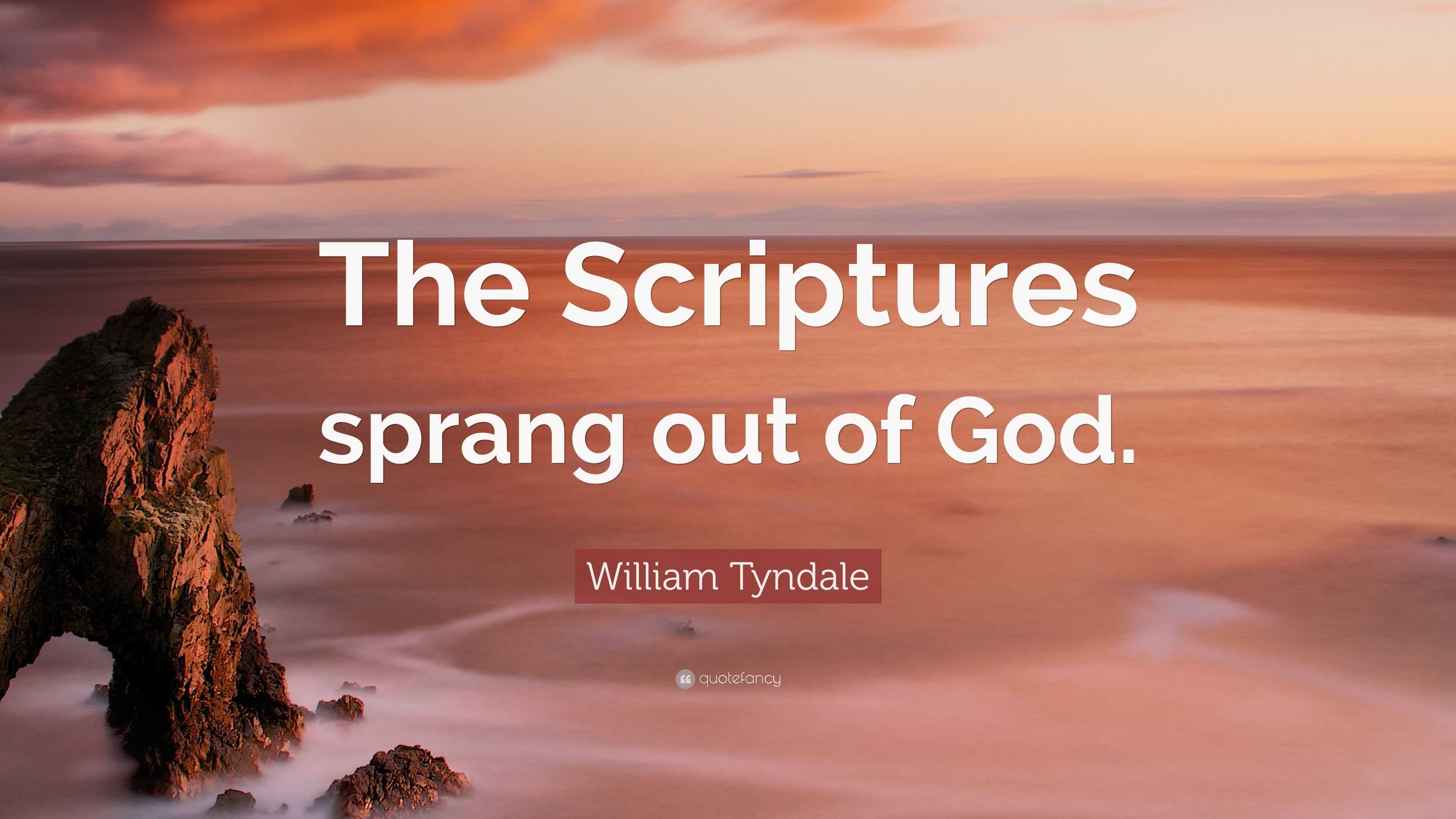 William Tyndale Quote “the Scriptures Sprang Out Of God” 9617