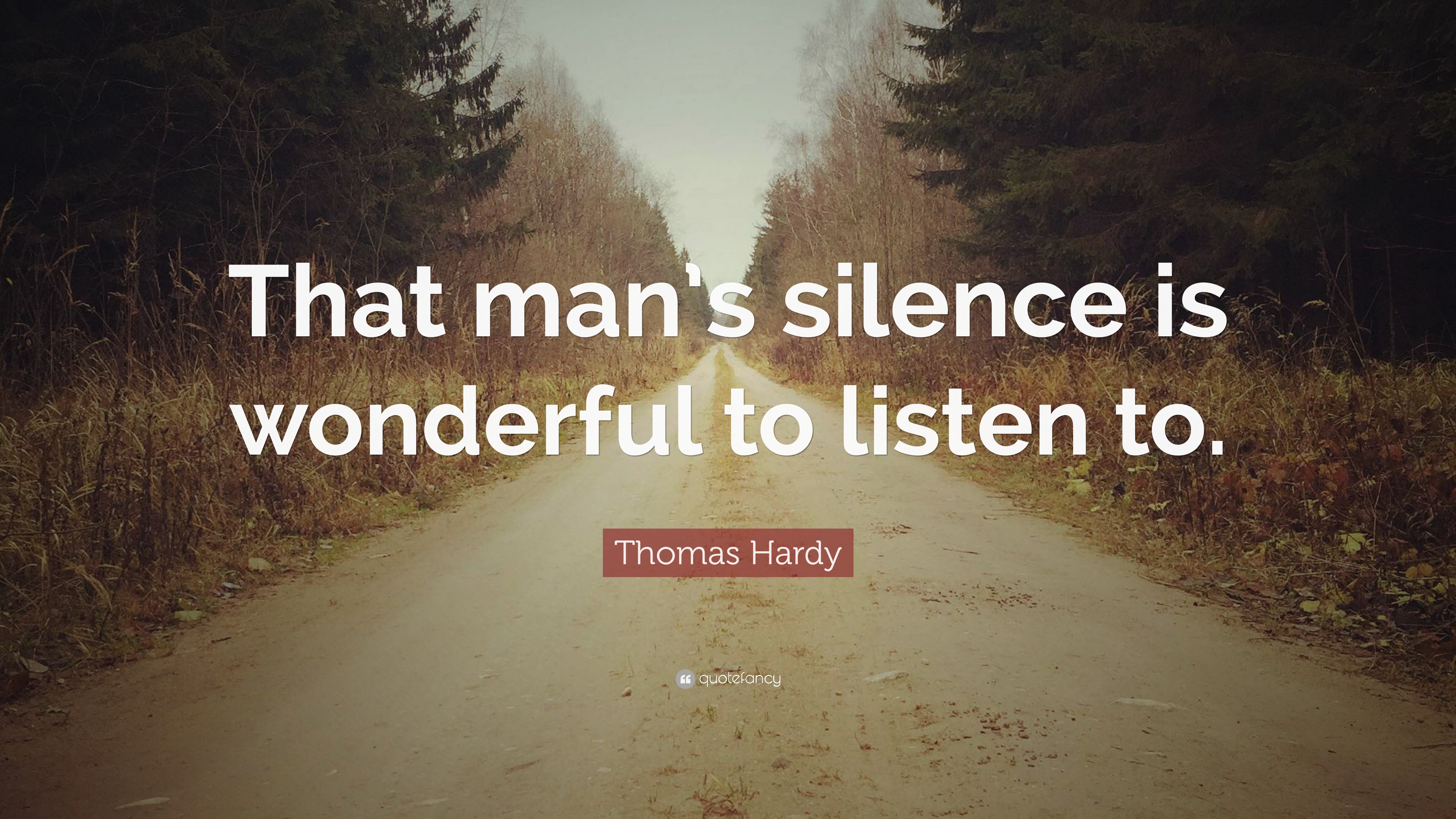 Thomas Hardy Quote: “That man’s silence is wonderful to listen to.”