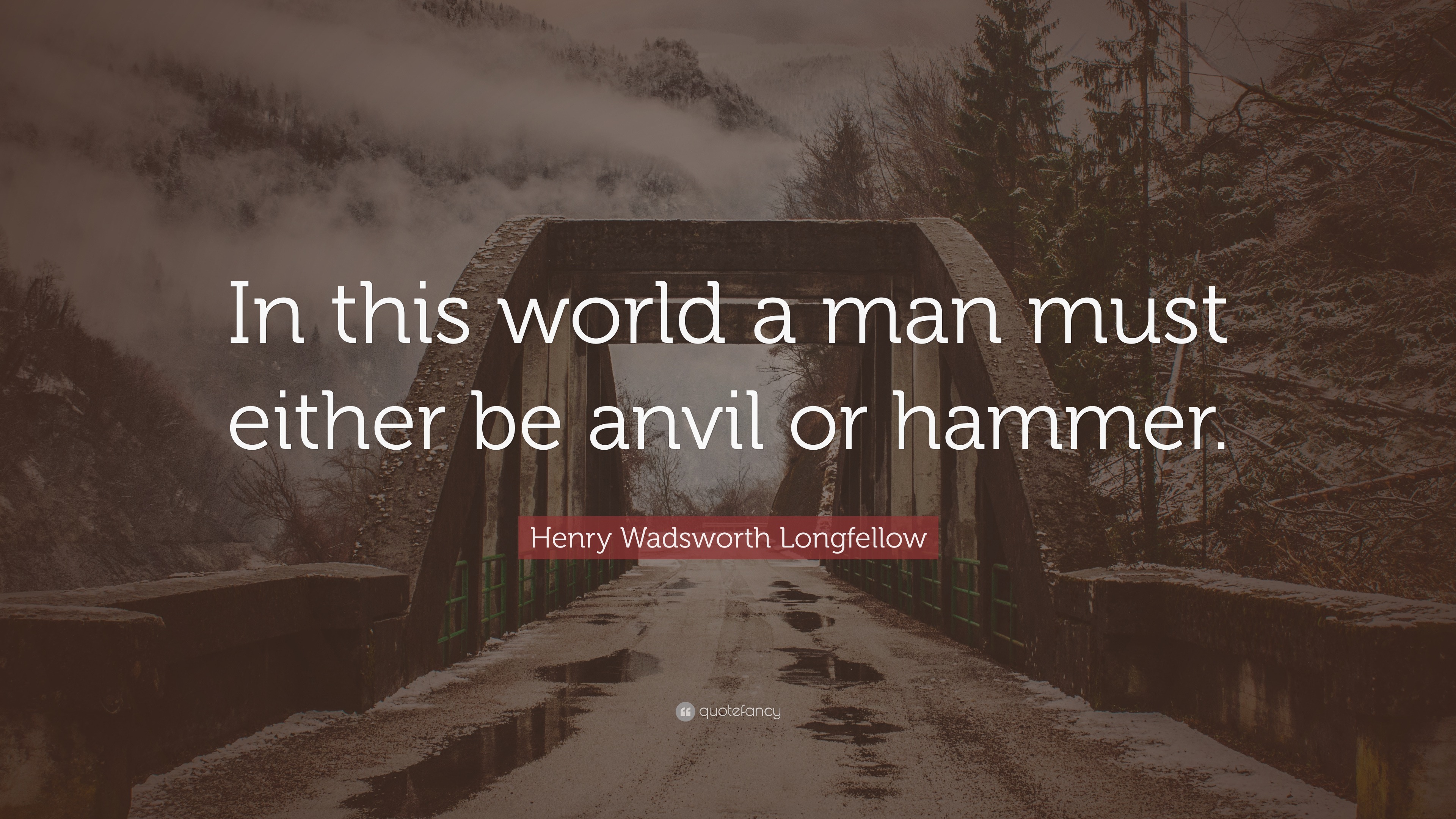 Henry Wadsworth Longfellow Quote: “In this world a man must either be ...