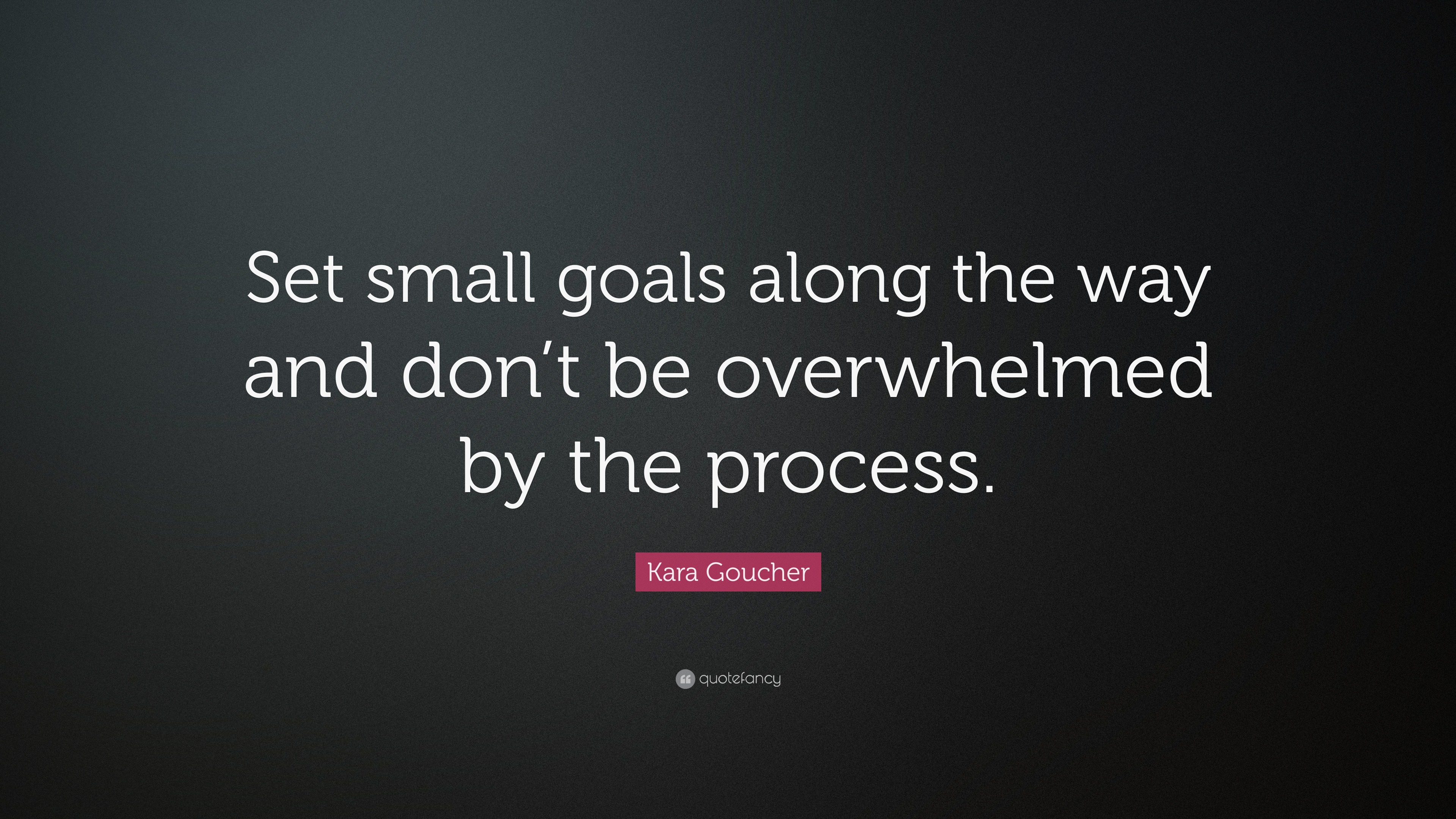 Kara Goucher Quote: “Set small goals along the way and don’t be ...