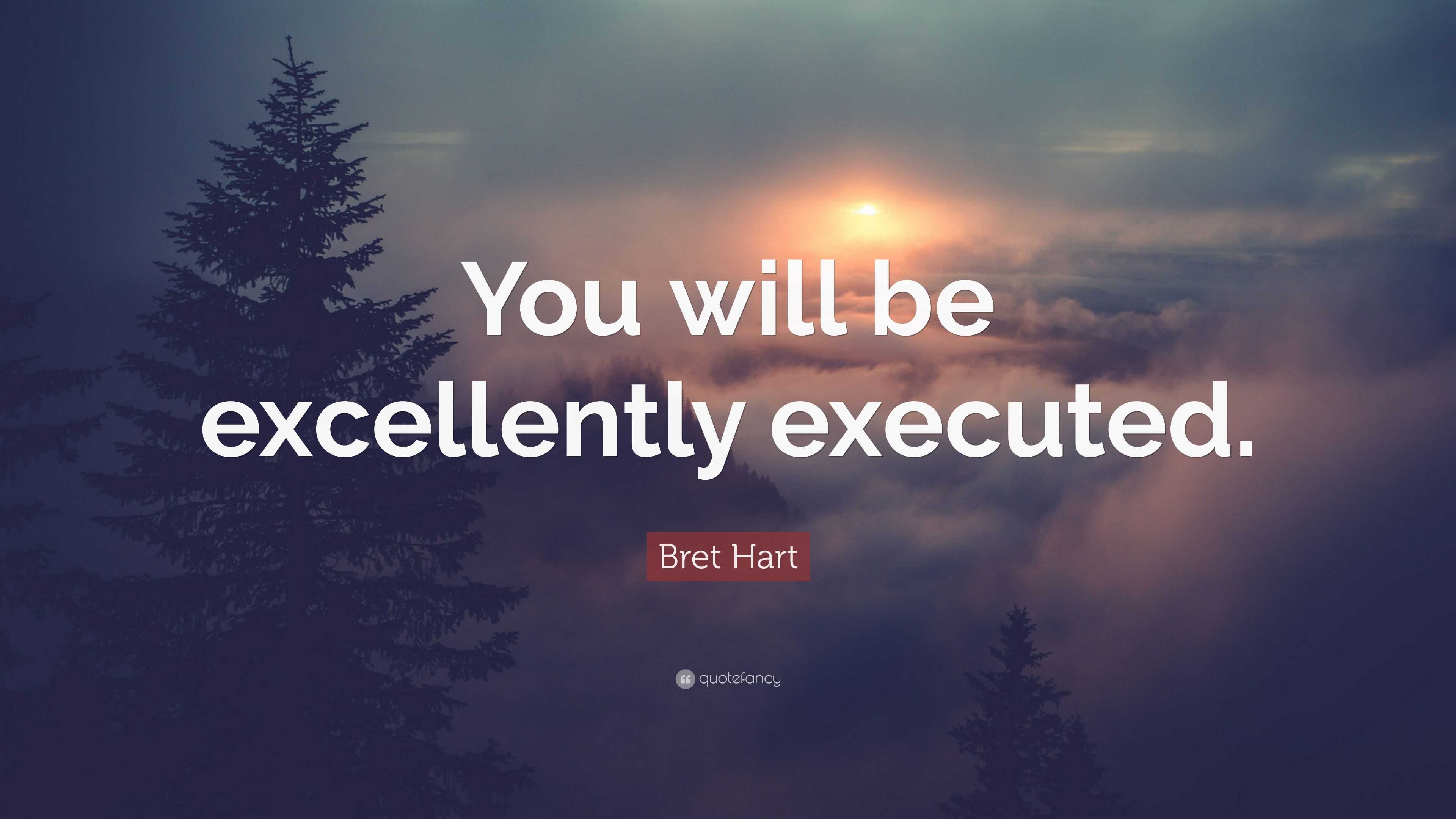 Bret Hart Quote: “You will be excellently executed.”