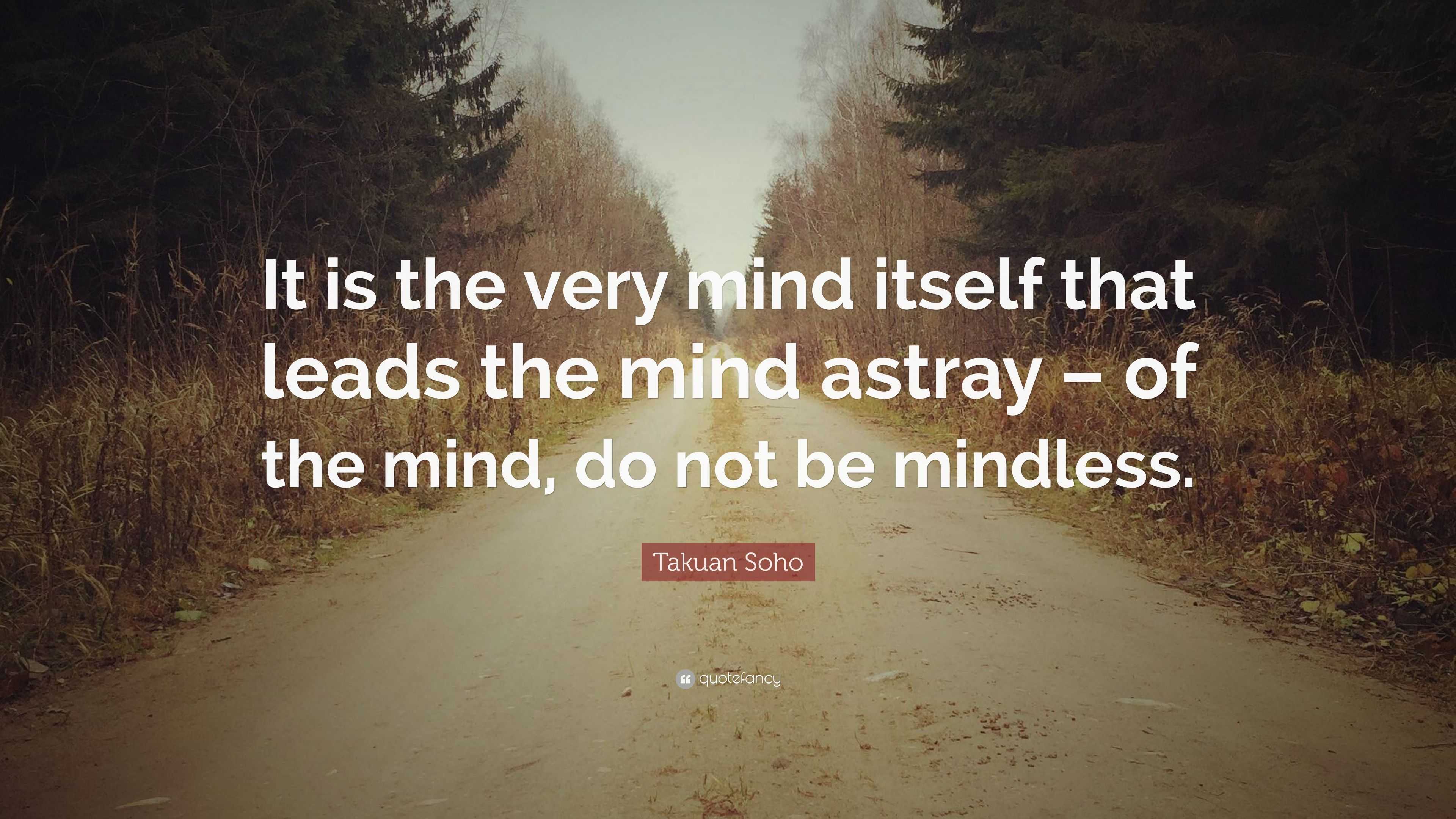 Takuan Soho Quote: “It is the very mind itself that leads the mind ...