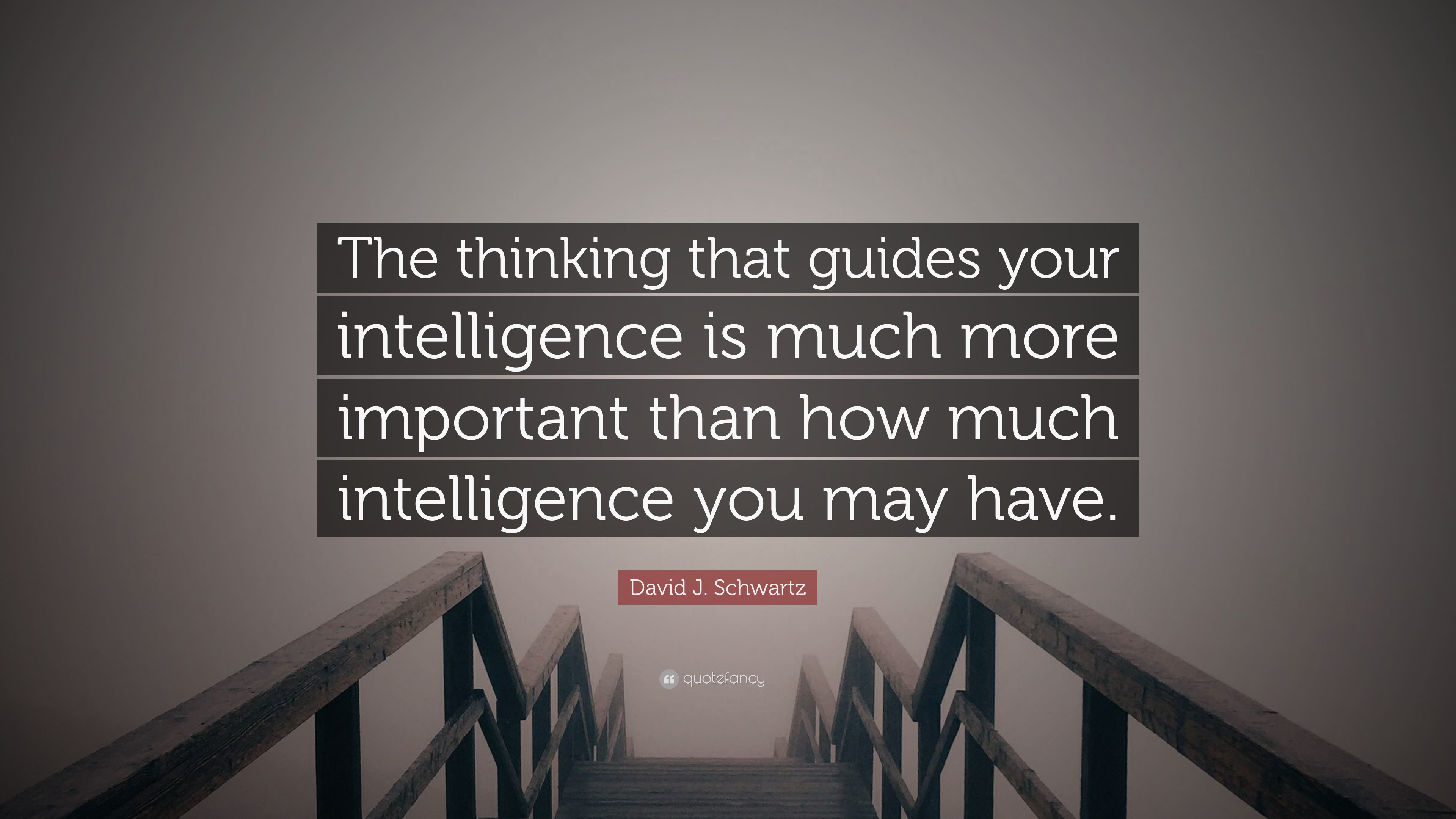 David J. Schwartz Quote: “The thinking that guides your intelligence is ...